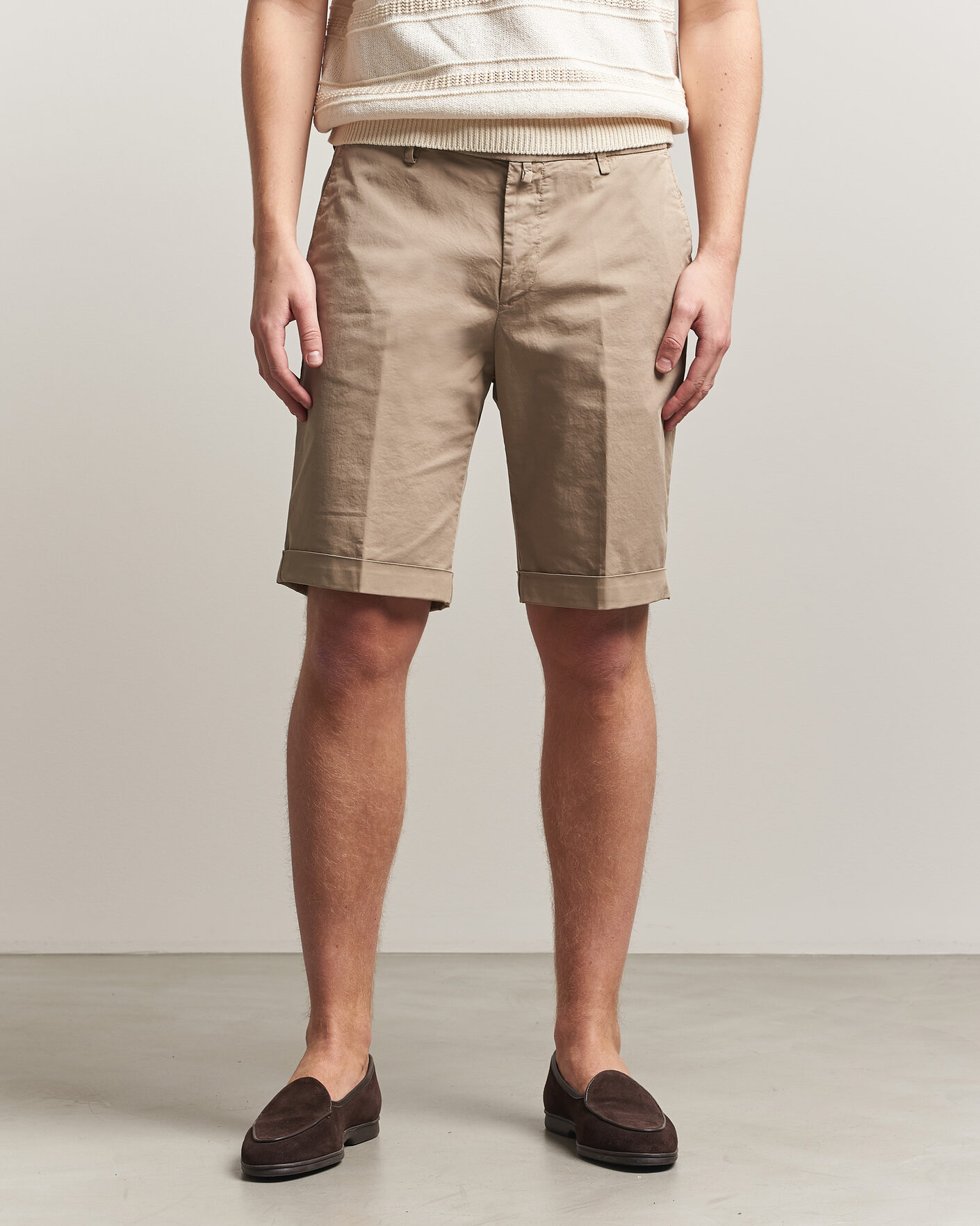 Homme | Shorts | Briglia 1949 | Cotton Stretch Shorts Taupe