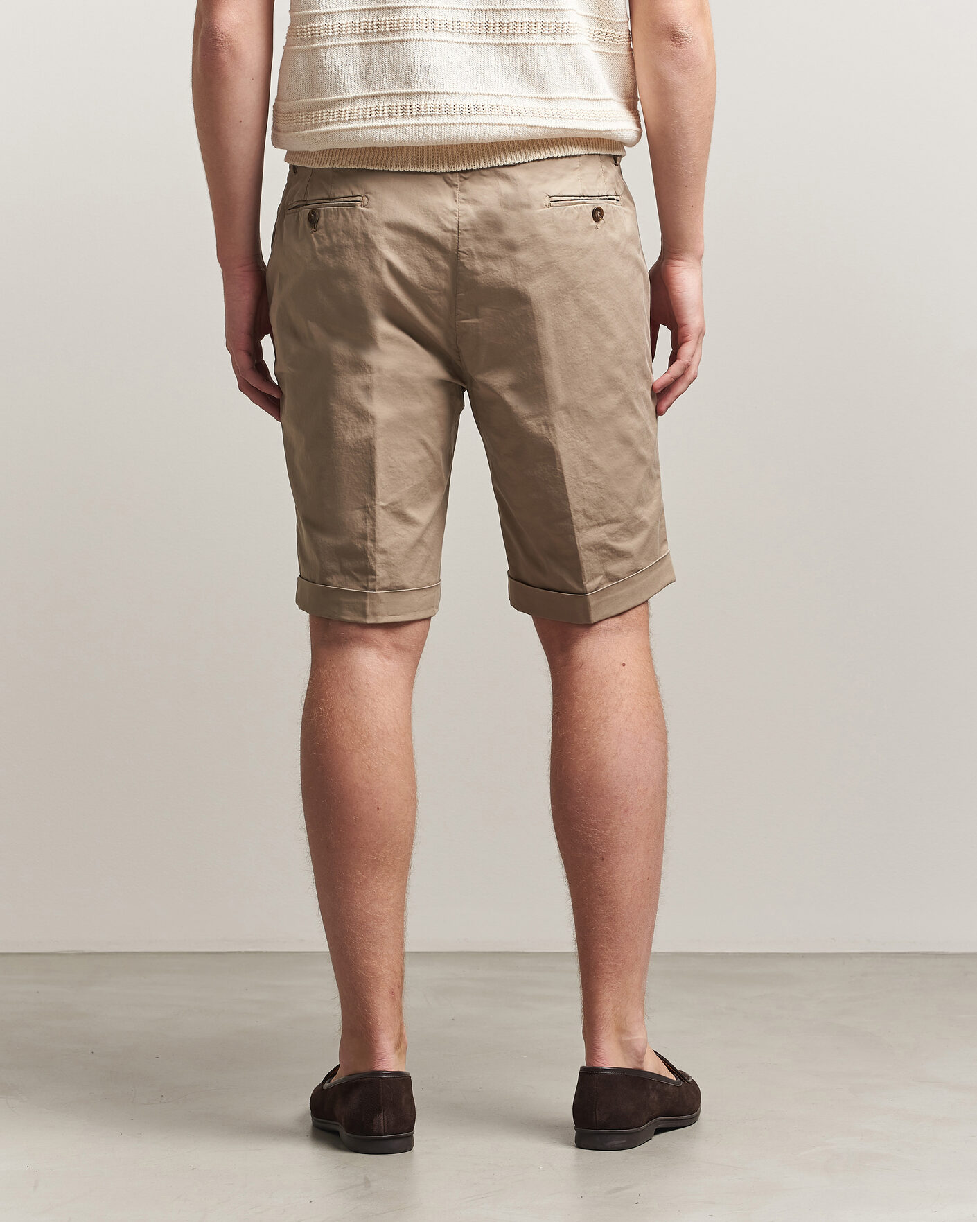 Homme | Shorts | Briglia 1949 | Cotton Stretch Shorts Taupe