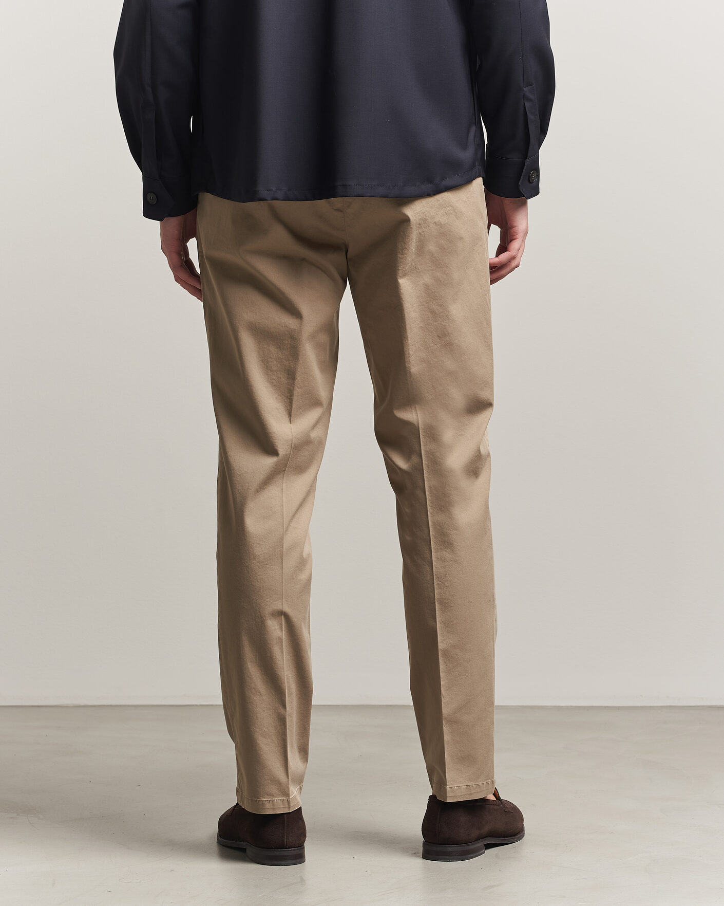Homme | Pantalons | Briglia 1949 | Easy Fit Pleated Cotton Stretch Chino Taupe