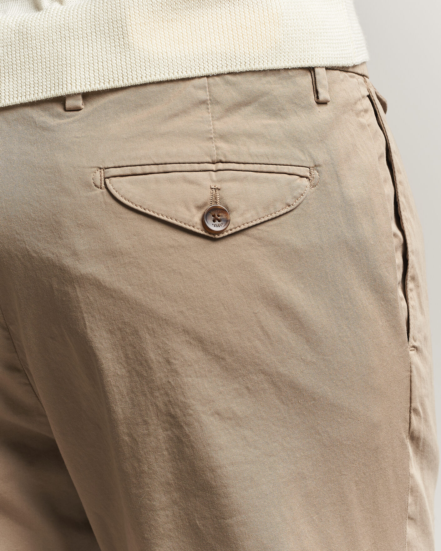 Homme | Pantalons | Briglia 1949 | Easy Fit Pleated Cotton Stretch Chino Taupe