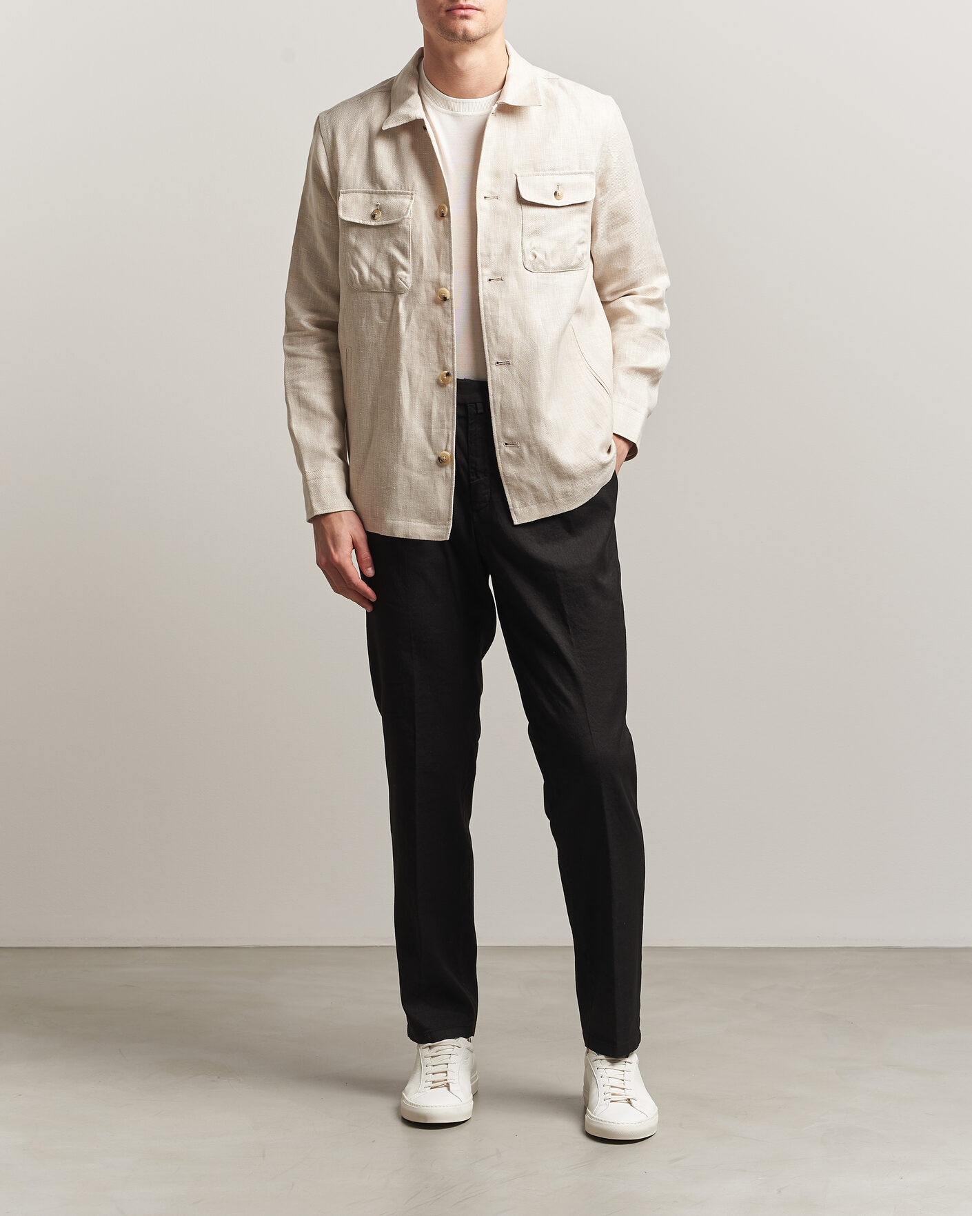 Homme | Pantalons | Briglia 1949 | Pleated Linen Trousers Black