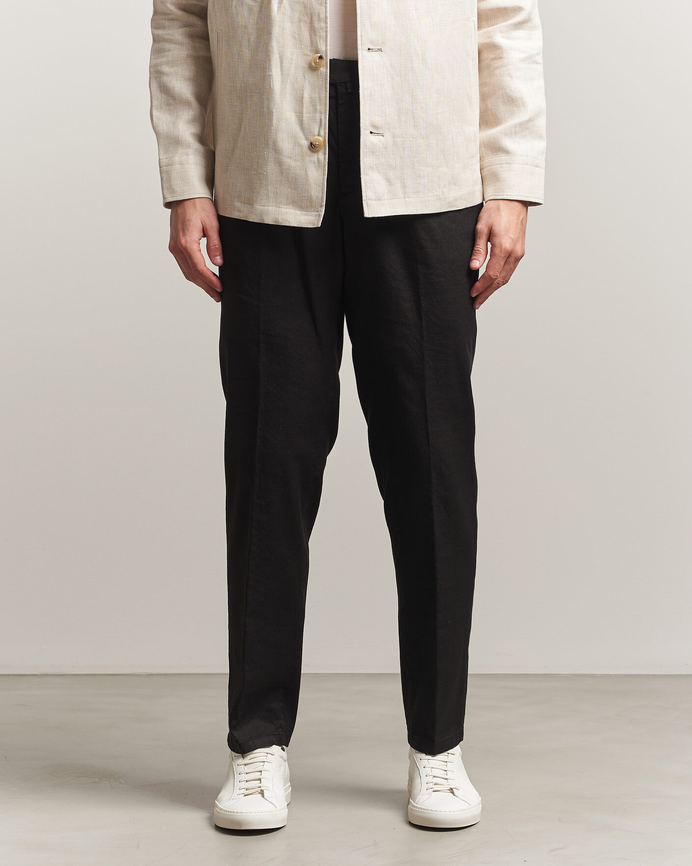 Homme | Pantalons | Briglia 1949 | Pleated Linen Trousers Black