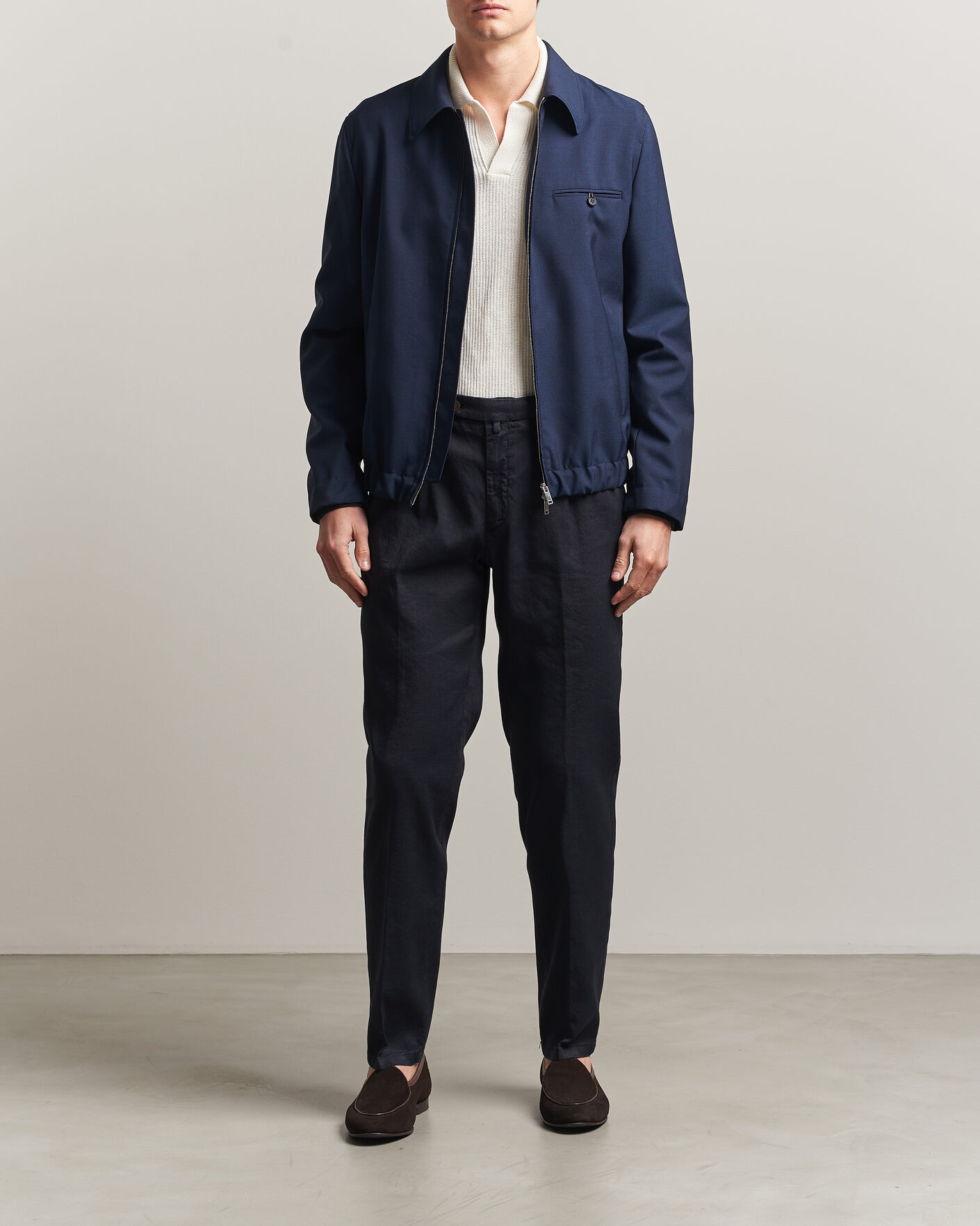 Homme | Pantalons | Briglia 1949 | Pleated Linen Trousers Navy