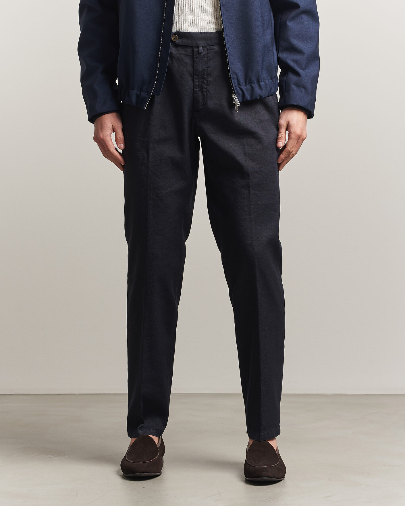 Homme | Pantalons | Briglia 1949 | Pleated Linen Trousers Navy
