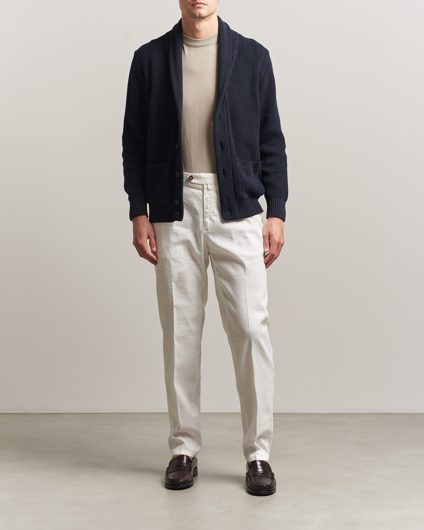 Homme | Pantalons | Briglia 1949 | Pleated Linen Trousers Cream