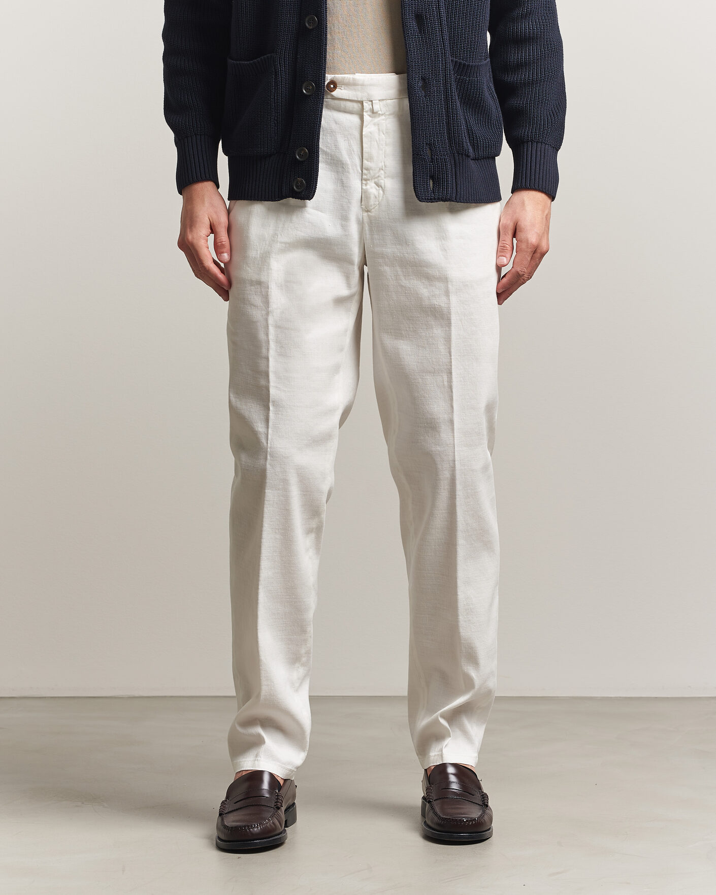 Homme | Pantalons | Briglia 1949 | Pleated Linen Trousers Cream