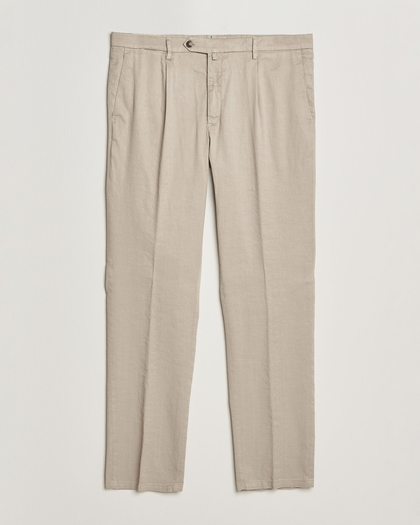 Homme | Pantalons | Briglia 1949 | Pleated Linen Trousers Beige