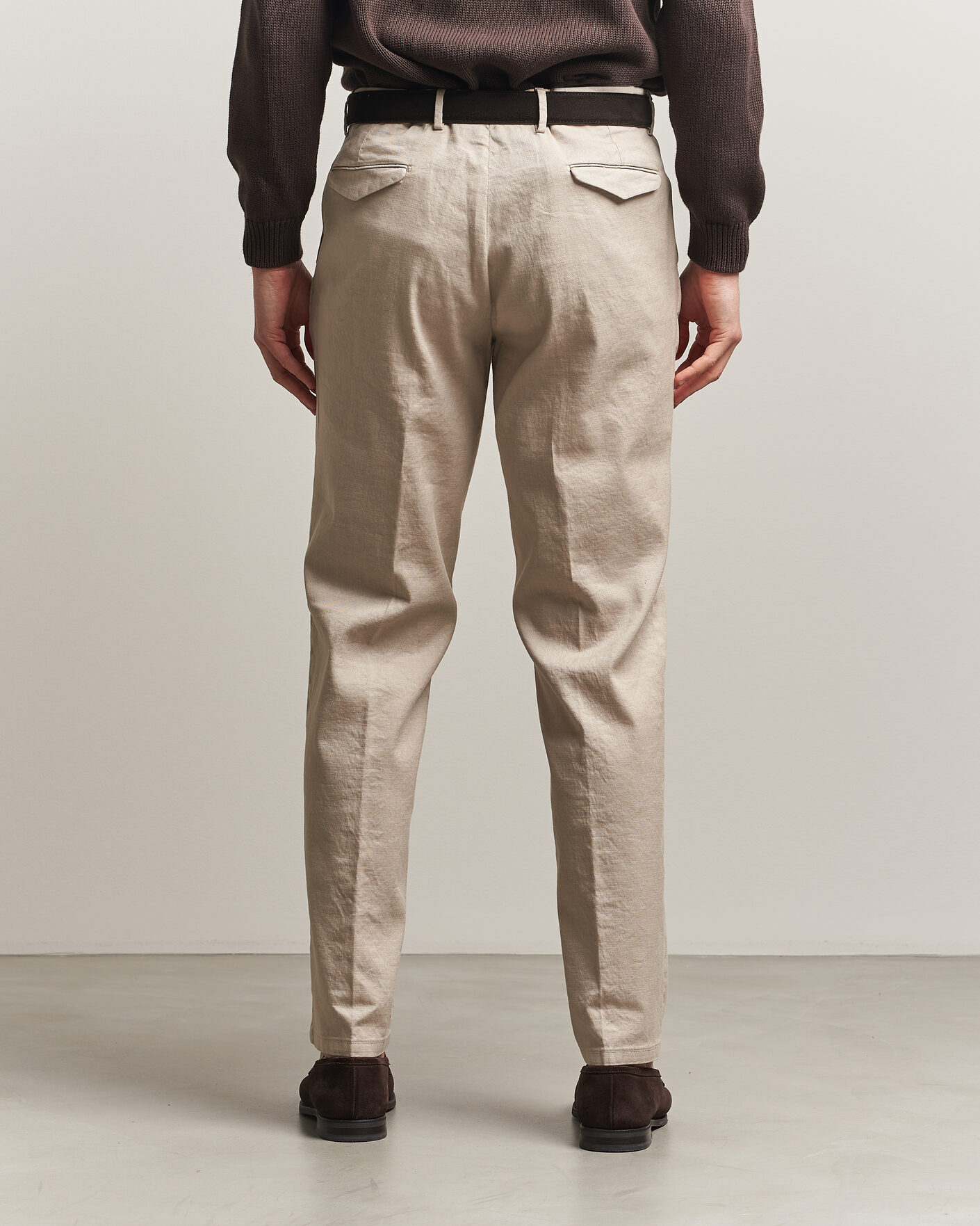 Homme | Pantalons | Briglia 1949 | Pleated Linen Trousers Beige