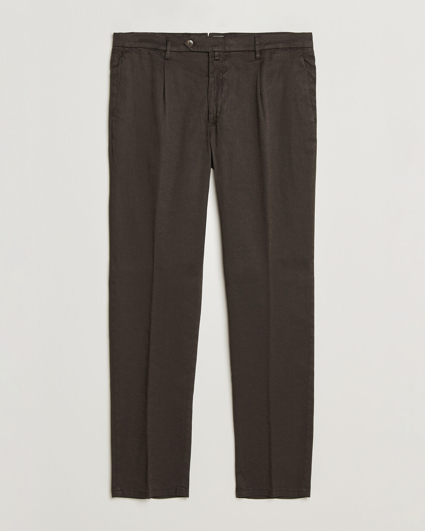 Homme | Pantalons | Briglia 1949 | Pleated Linen Trousers Brown