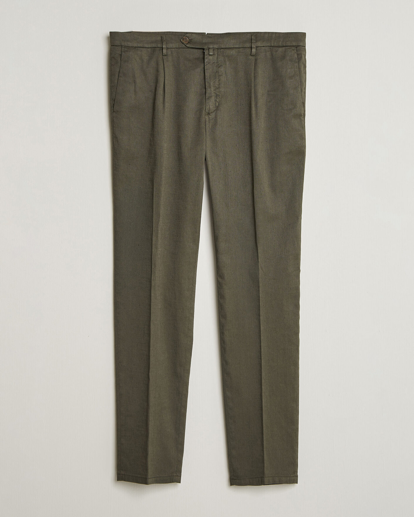 Homme | Pantalons | Briglia 1949 | Pleated Linen Trousers Olive