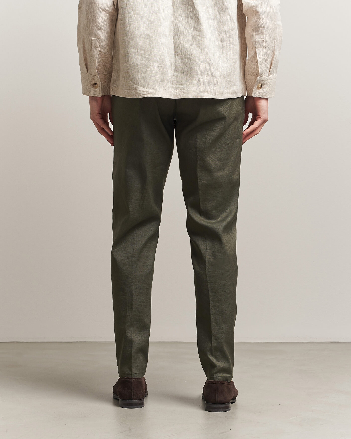 Homme | Pantalons | Briglia 1949 | Pleated Linen Trousers Olive