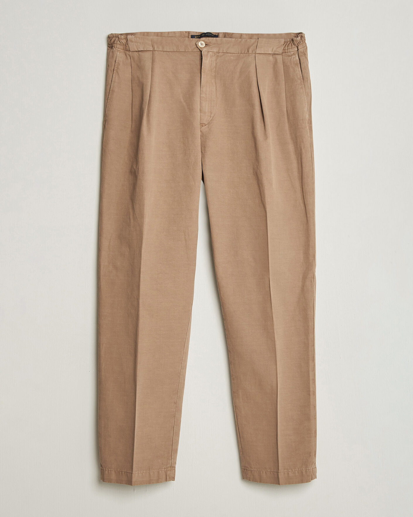 Homme | Pantalons | Briglia 1949 | Portobello Loose Fit Cotton/Linen Trousers Beige