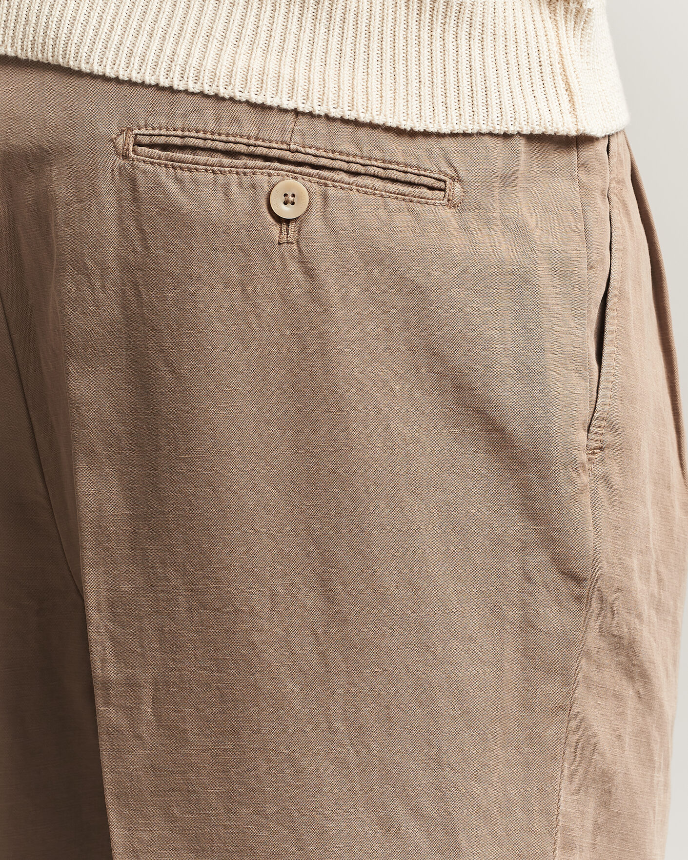 Homme | Pantalons | Briglia 1949 | Portobello Loose Fit Cotton/Linen Trousers Beige