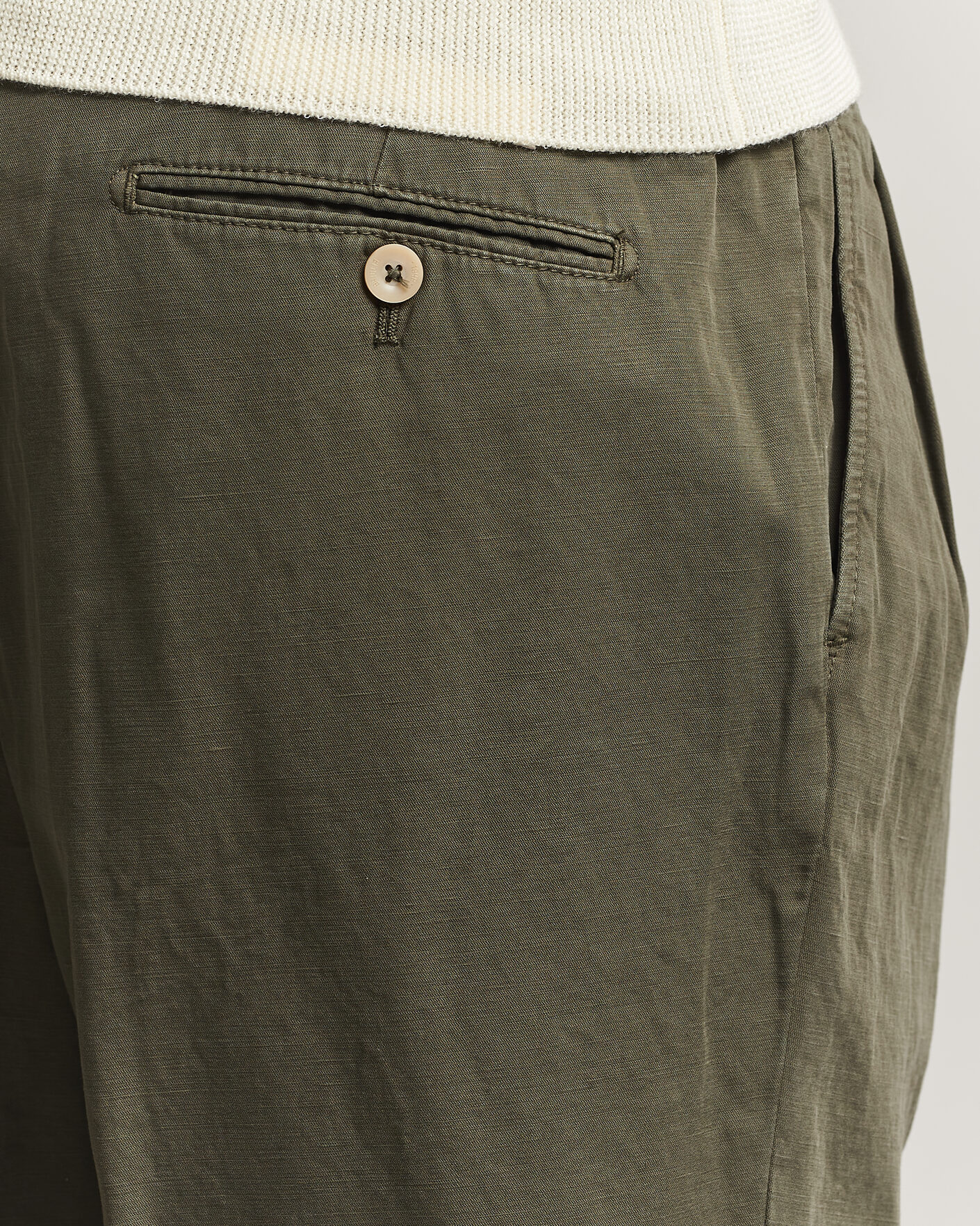 Homme | Pantalons | Briglia 1949 | Portobello Loose Fit Cotton/Linen Trousers Olive