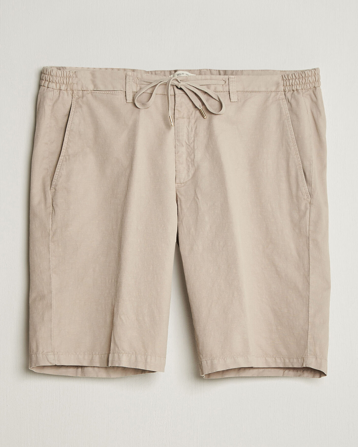 Homme | Shorts | Briglia 1949 | Cotton/Linen Drawstring Shorts Beige