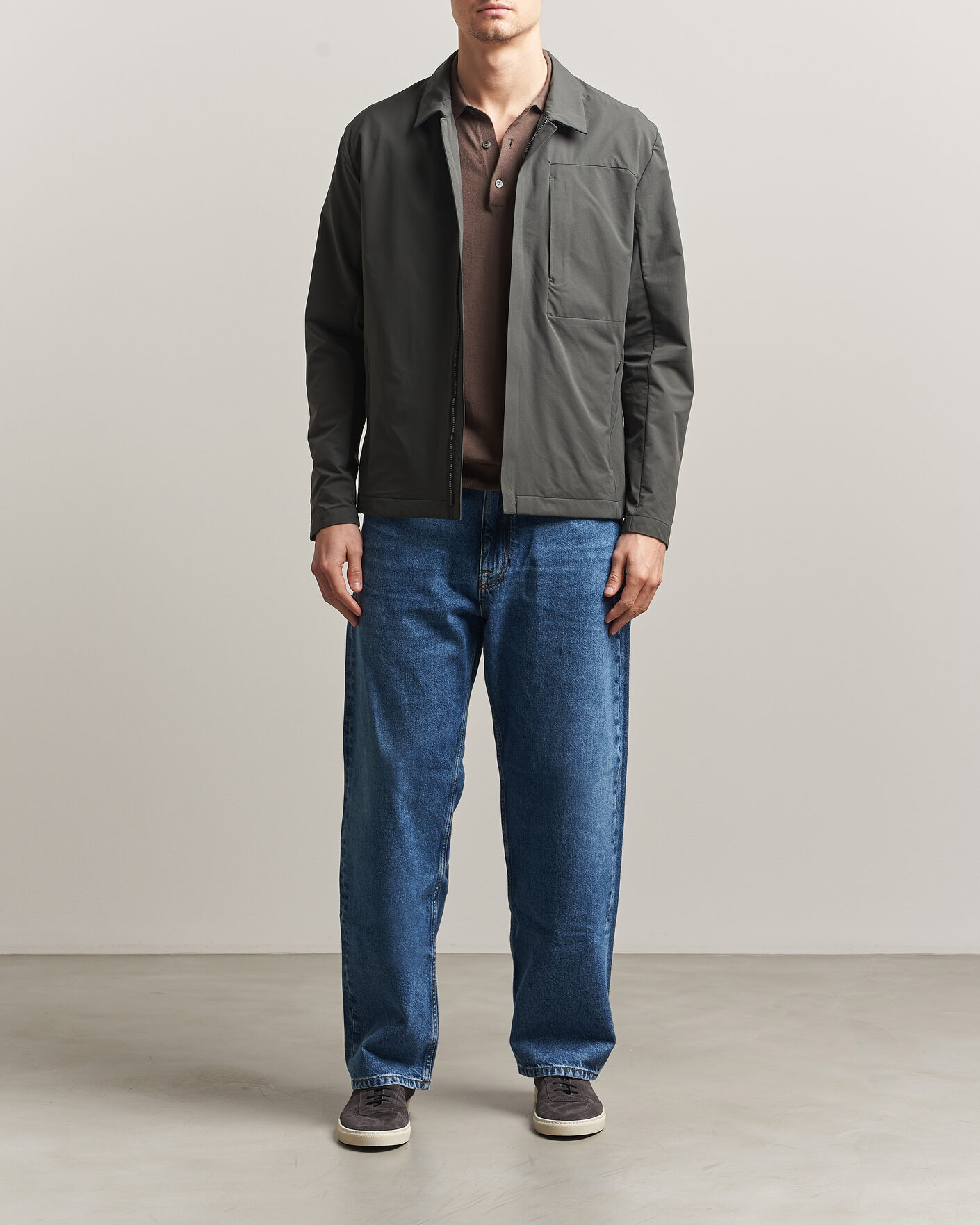 Homme | Manteaux Et Vestes | Scandinavian Edition | Merge II Stretch Shirt Jacket Dark Olive