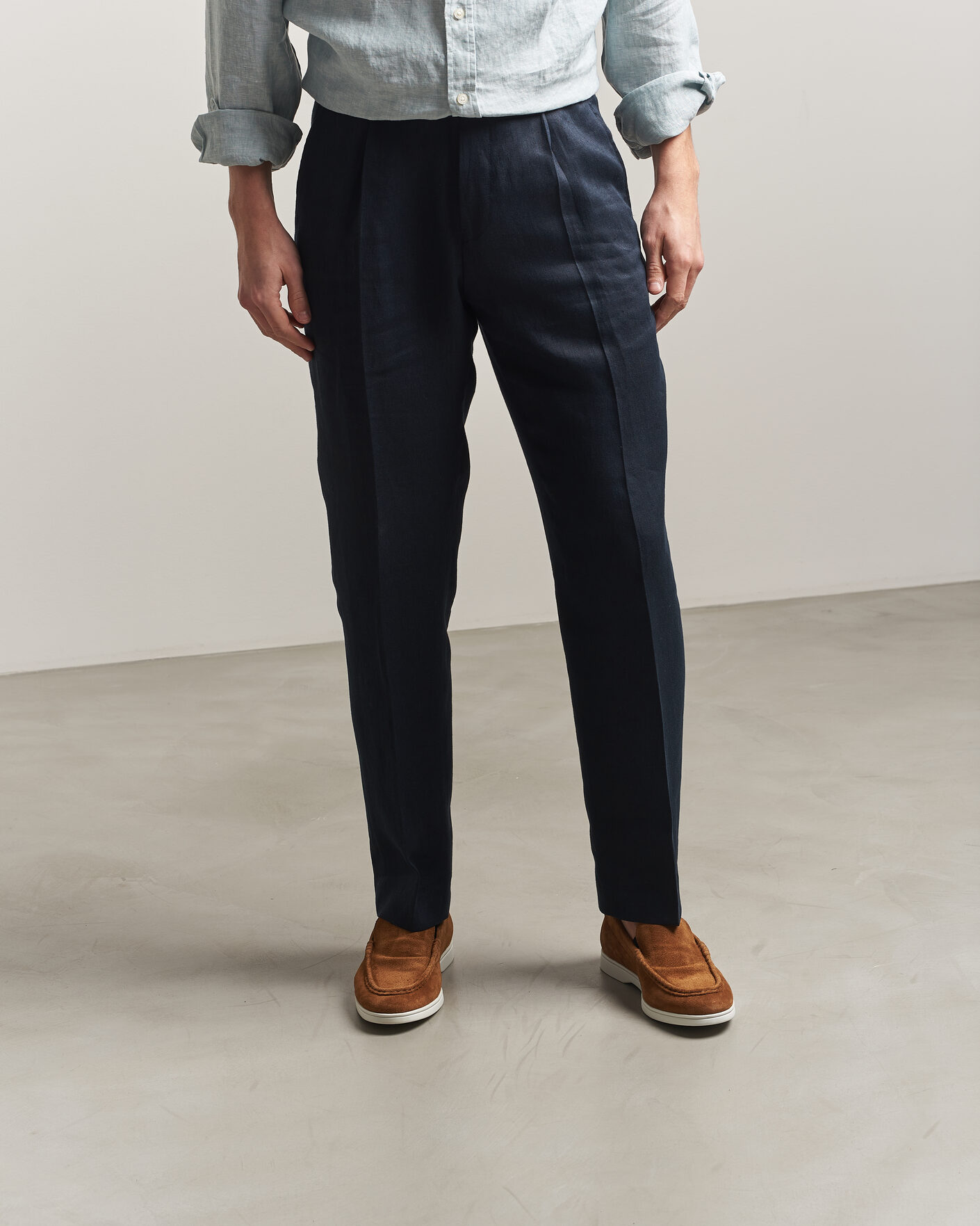 Homme | Loafers | Charles Tyrwhitt | Suede Slip On Loafers Light Brown