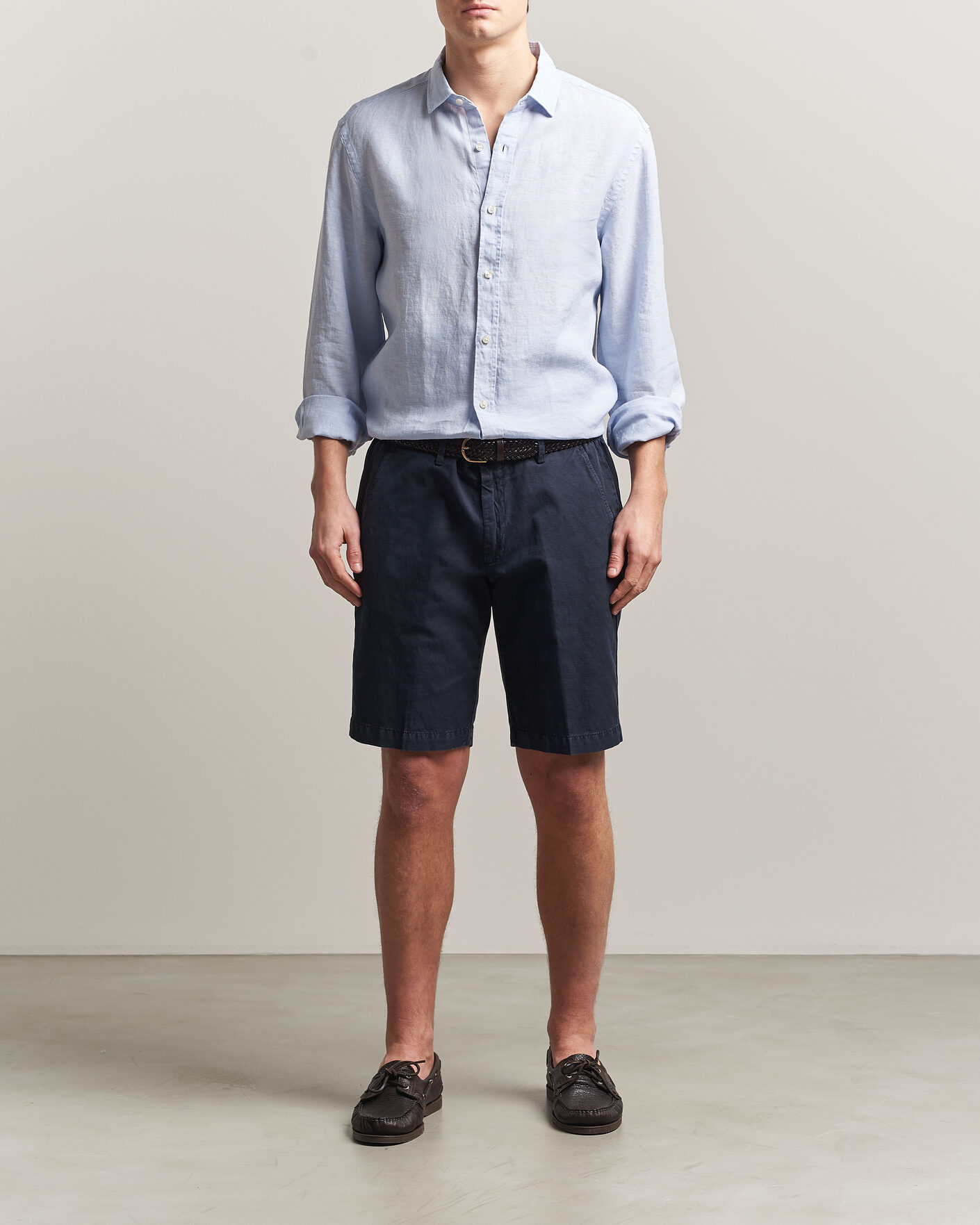 Homme | Chemises | Charles Tyrwhitt | Pure Linen Slim Fit Shirt Sky Blue