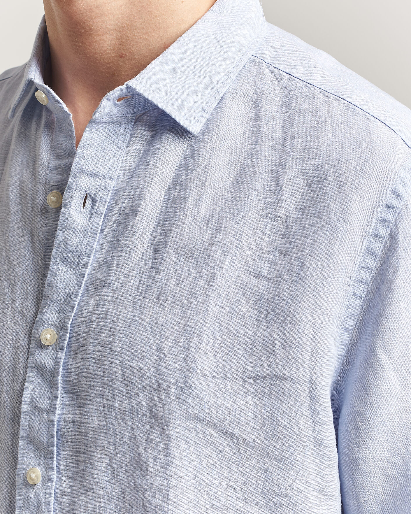 Homme | Chemises | Charles Tyrwhitt | Pure Linen Slim Fit Shirt Sky Blue