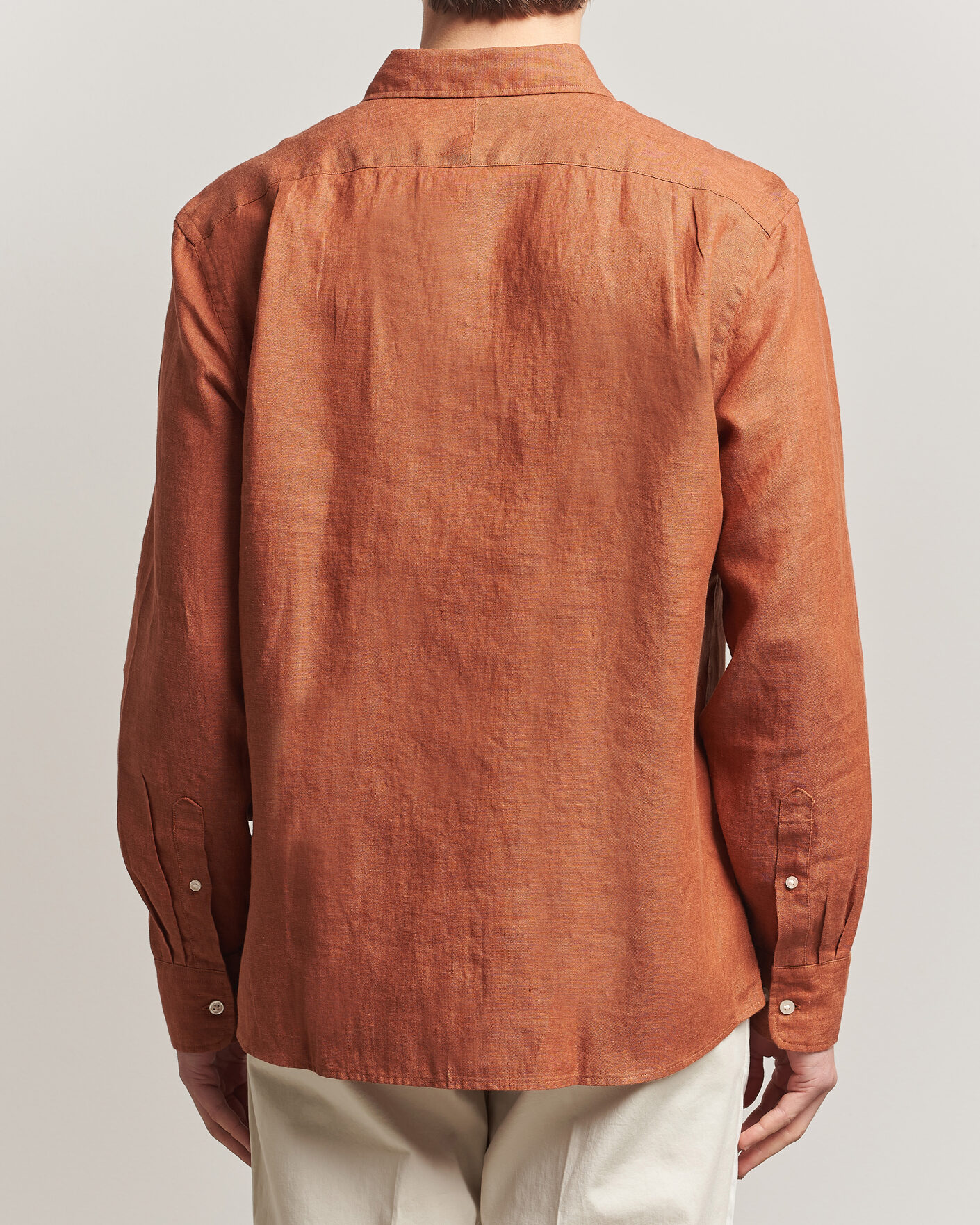 Homme | Chemises | Charles Tyrwhitt | Pure Linen Slim Fit Shirt Burnt Orange