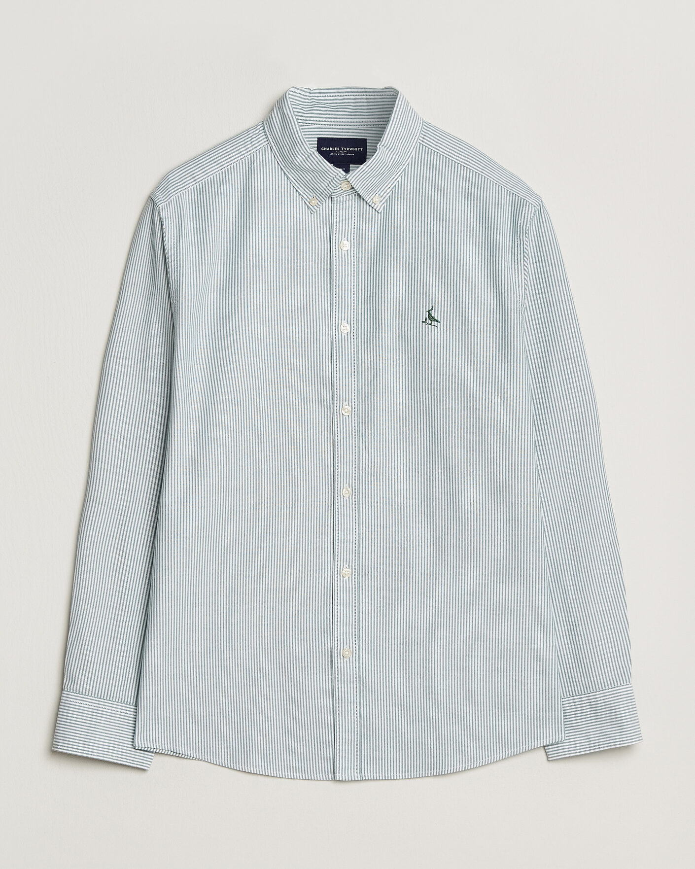 Homme | Chemises | Charles Tyrwhitt | Button Down Stretch Oxford Shirt Green/White