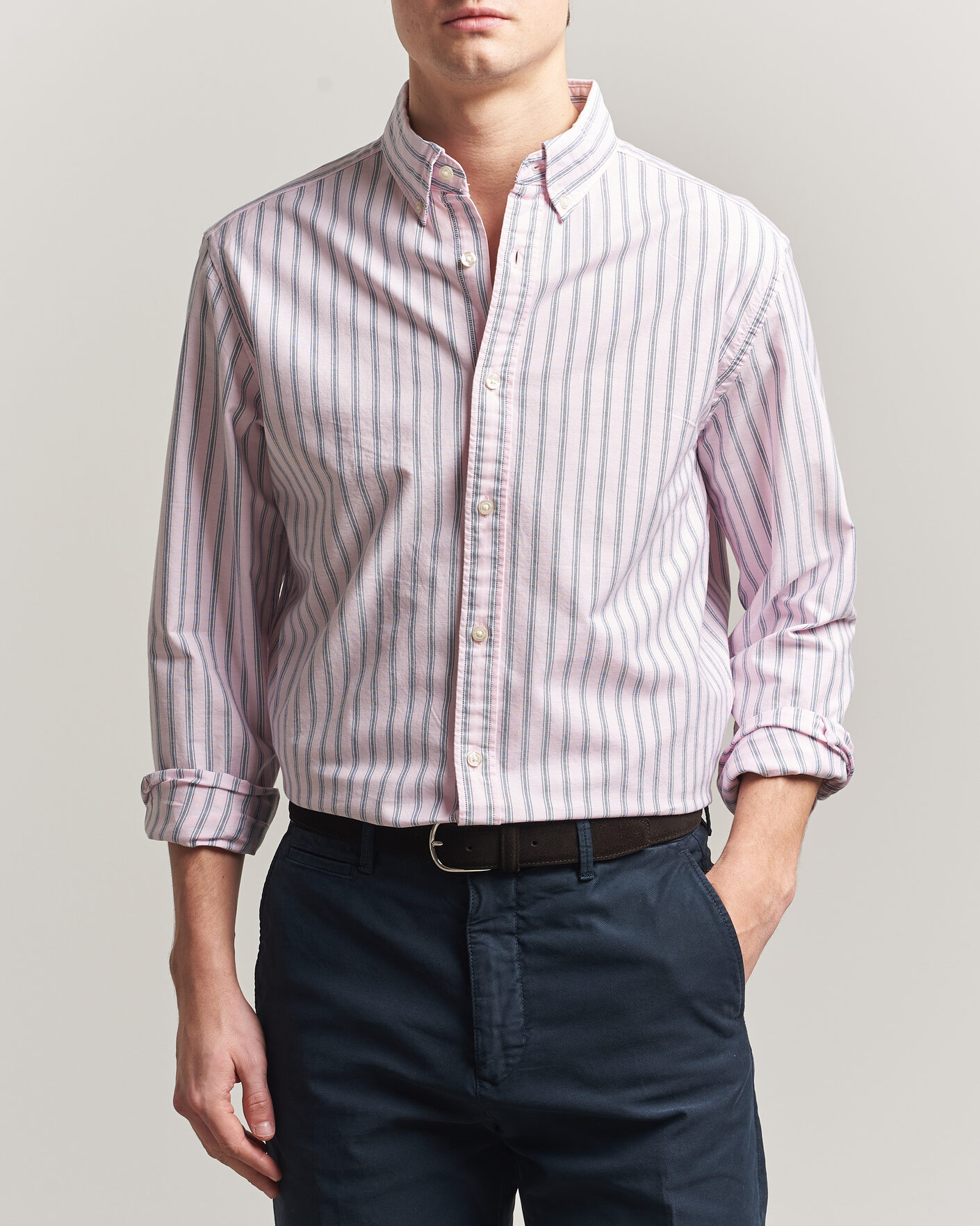 Homme | Chemises | Charles Tyrwhitt | Button Down Stretch Oxford Shirt Light Pink
