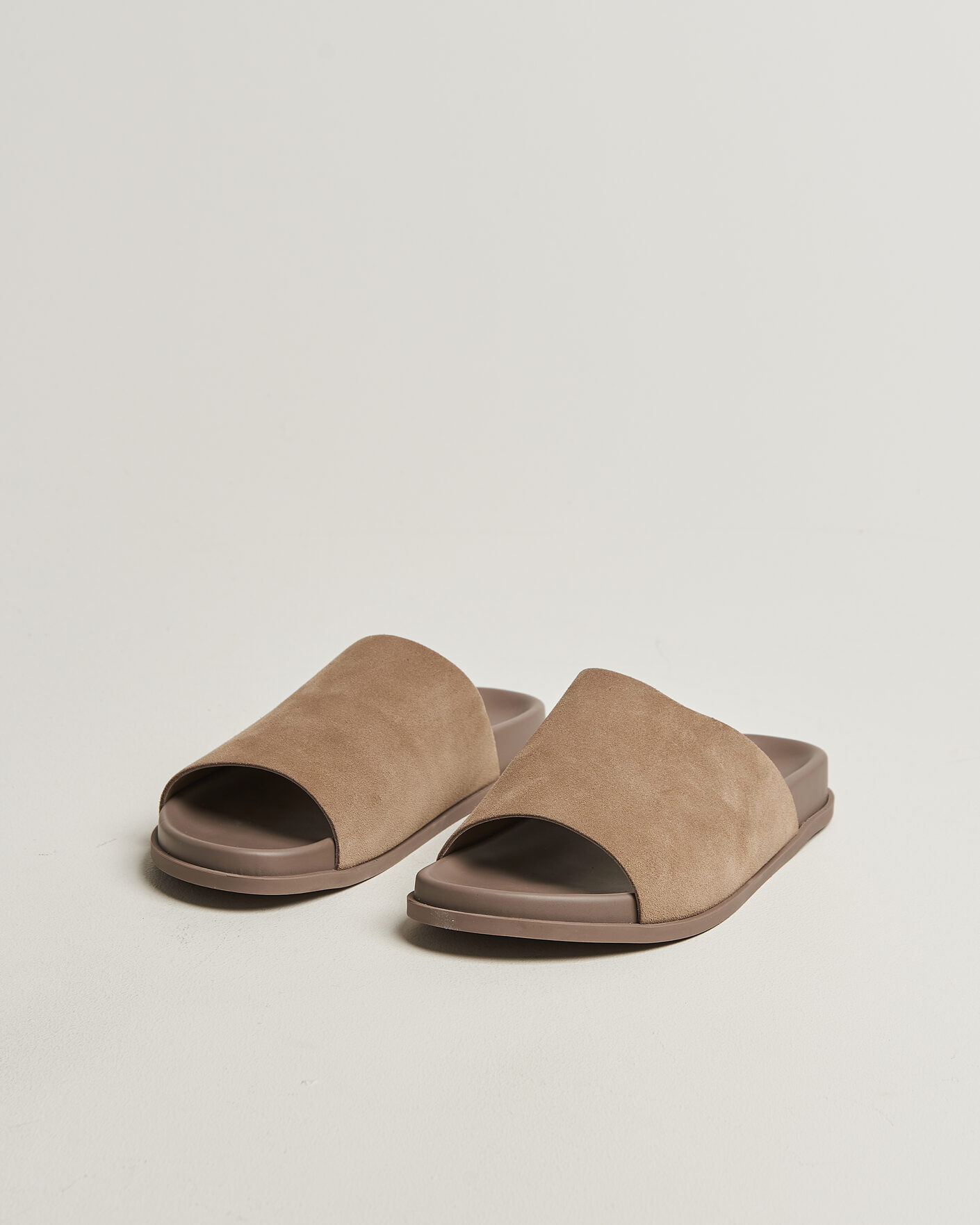 Homme | Sandales Et Mules | Thera's | Classic Slide Sandals Stone Suede