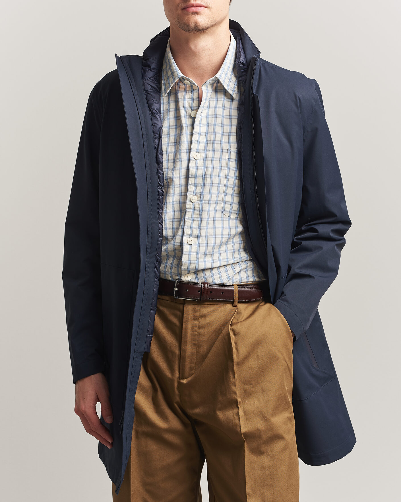Homme | Manteaux Et Vestes | Woolrich | Two Layer 2 in 1 Carcoat Melton Blue