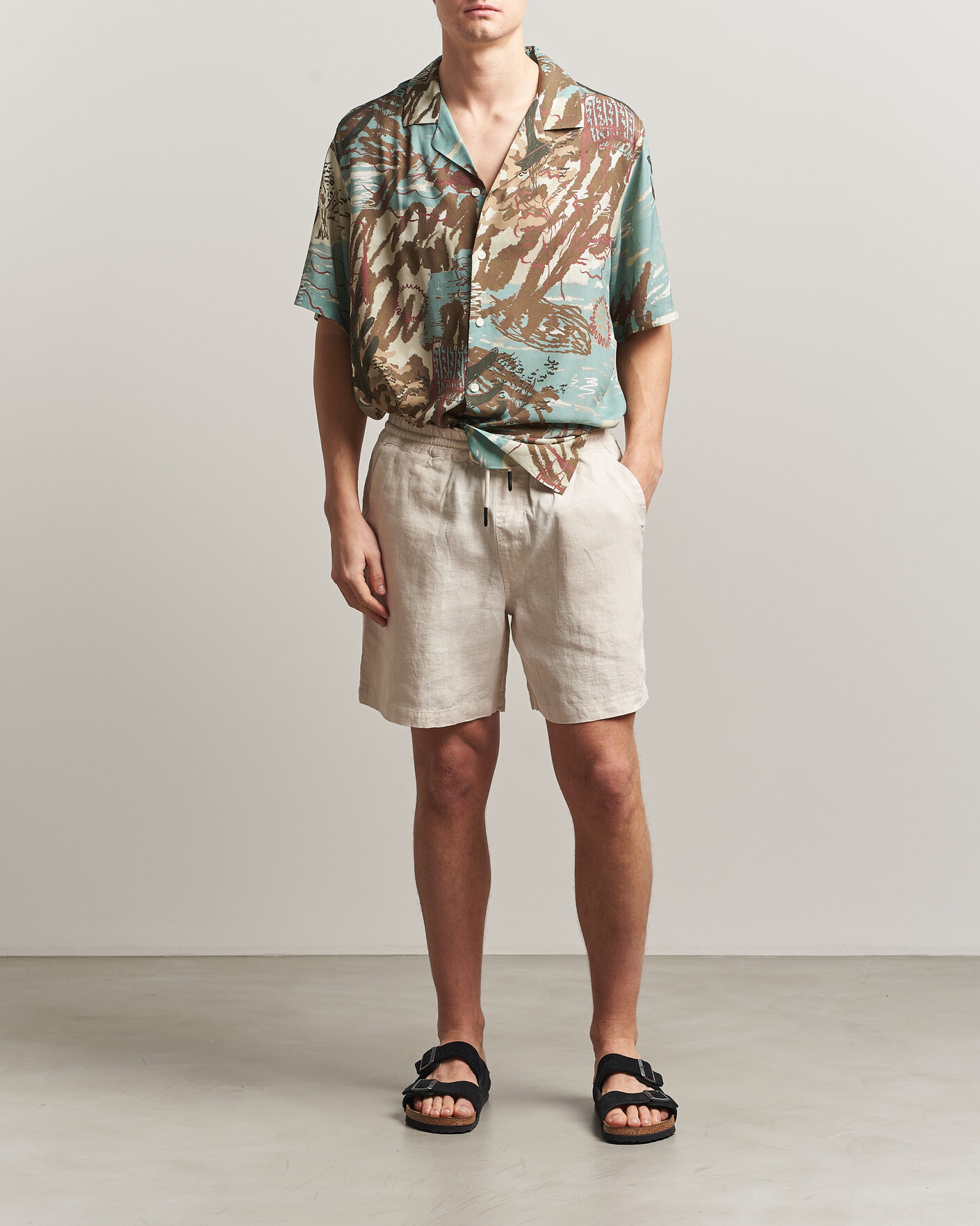 Homme | Shorts | OAS | Porto Linen Shorts Beige