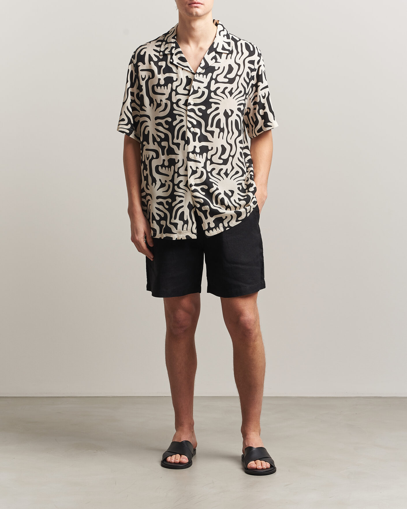 Homme | Shorts | OAS | Porto Linen Shorts Black