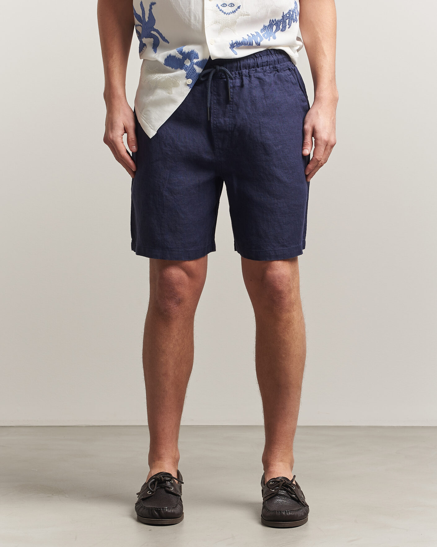Homme | Shorts | OAS | Porto Linen Shorts Navy