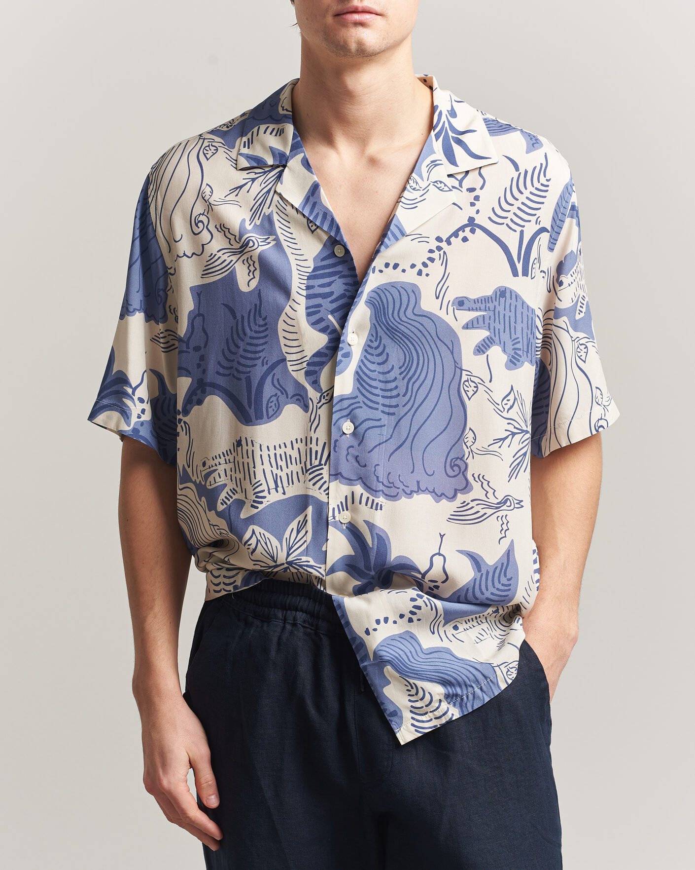 Homme | Chemises | OAS | Rocco Viscose Short Sleeve Shirt Mystea