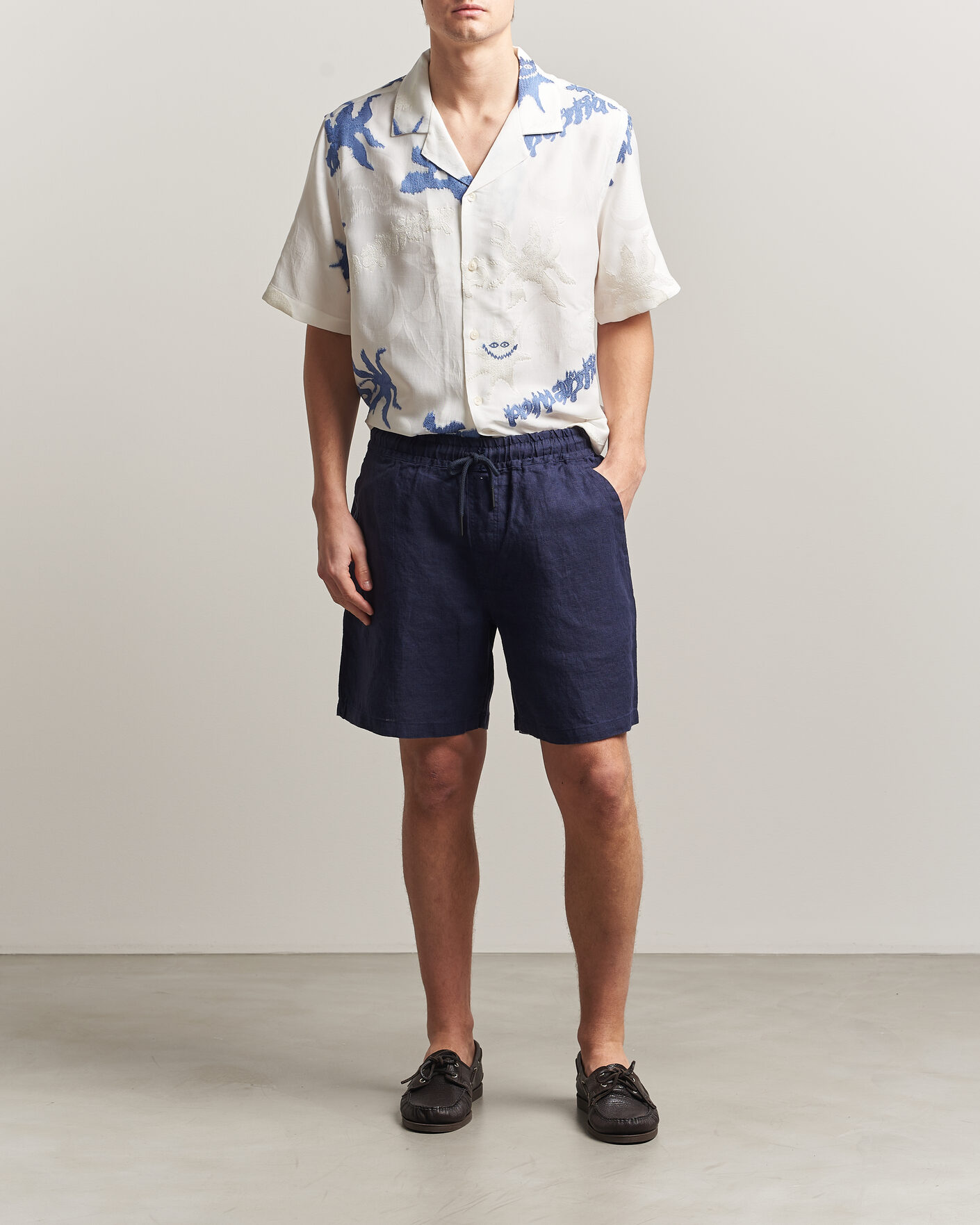 Homme | Chemises | OAS | Rocco Lyocell Mix Short Sleeve Shirt Romantique