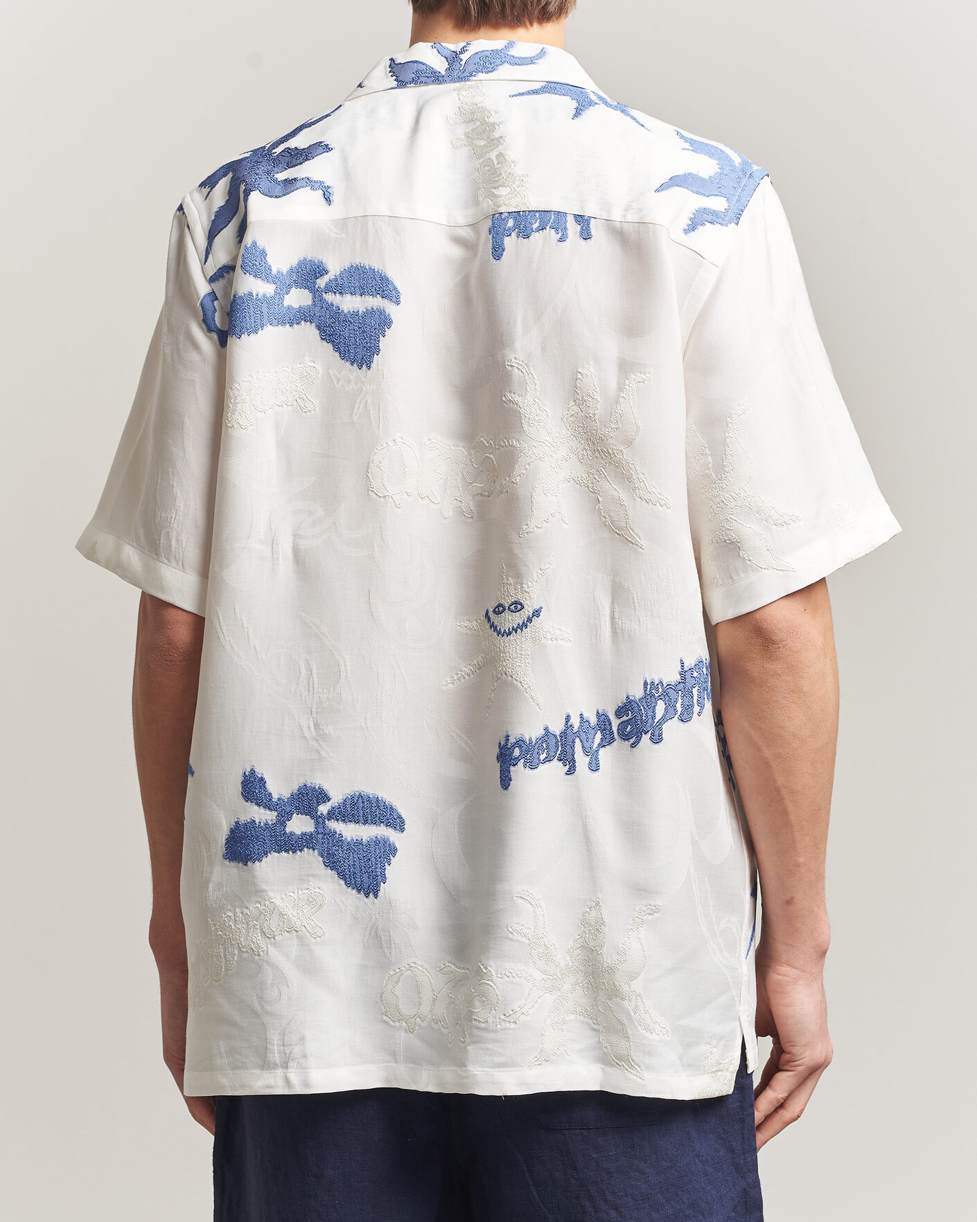 Homme | Chemises | OAS | Rocco Lyocell Mix Short Sleeve Shirt Romantique