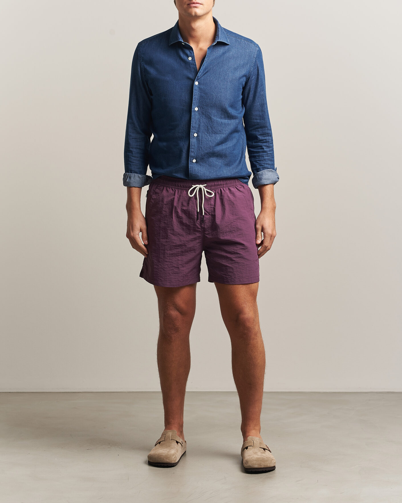Homme | Maillots De Bain | OAS | Plain Swimshorts Plum