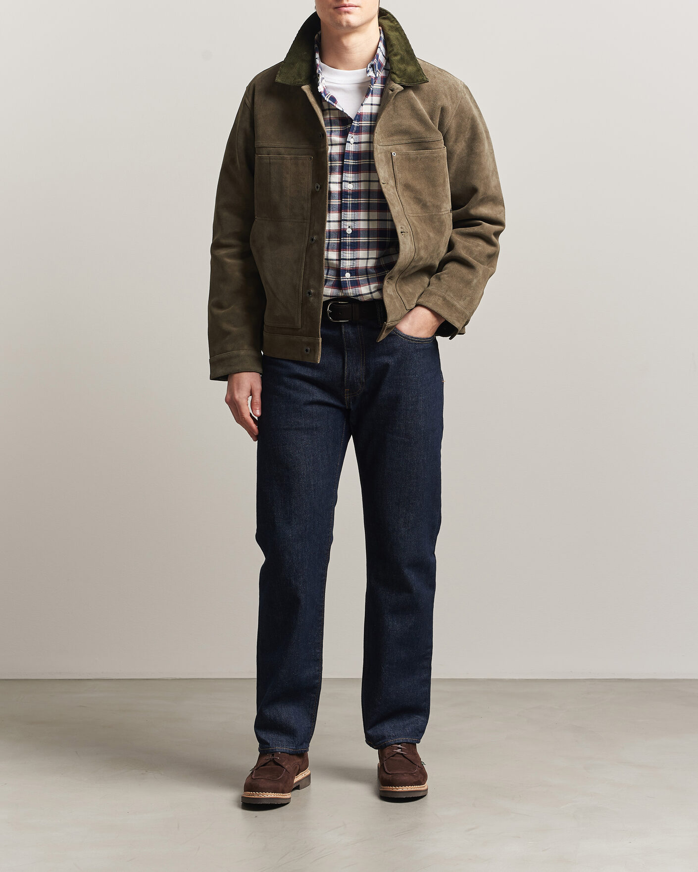 Homme | Manteaux Et Vestes | Filson | Suede Short Cruiser Otter Green