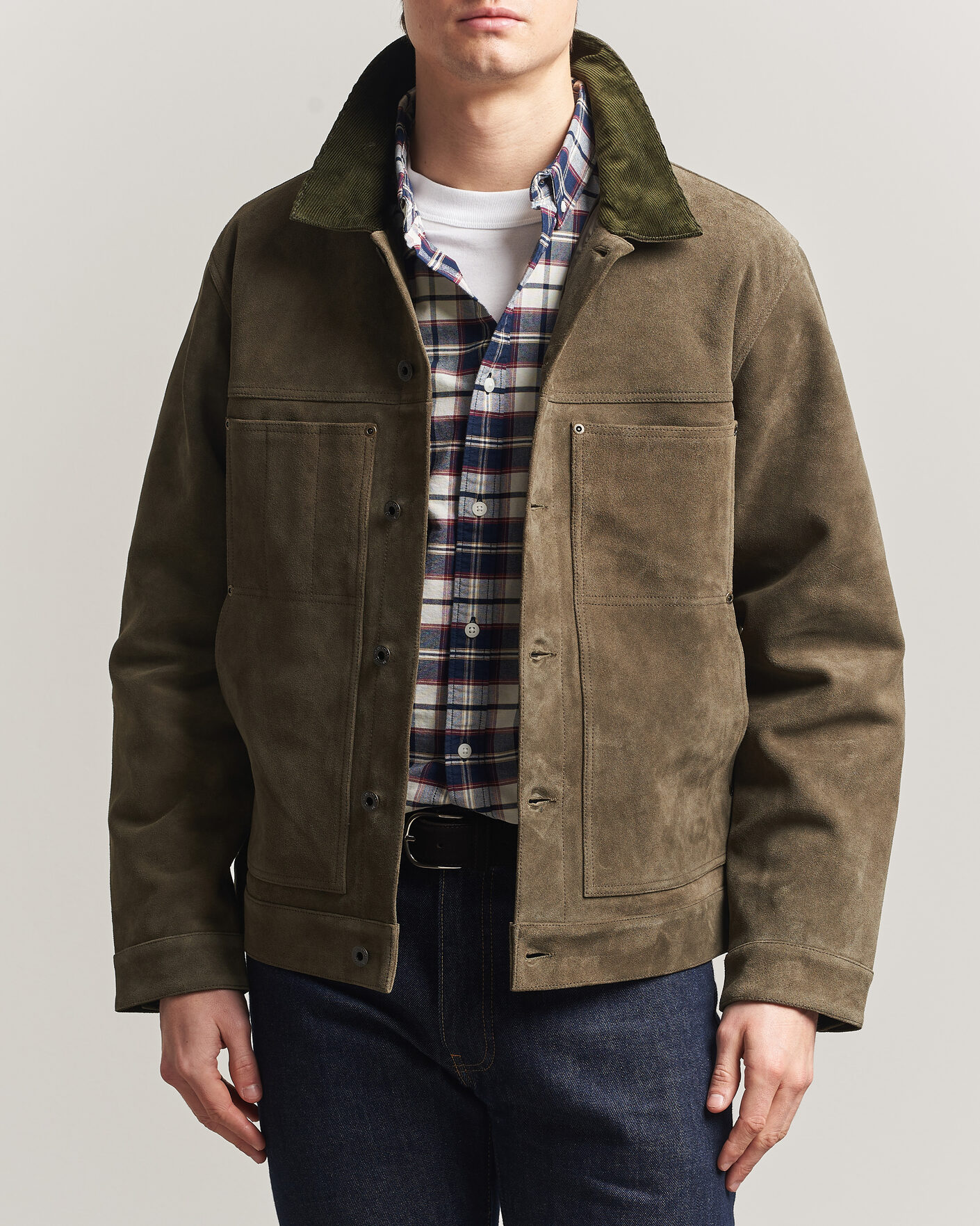 Homme | Manteaux Et Vestes | Filson | Suede Short Cruiser Otter Green