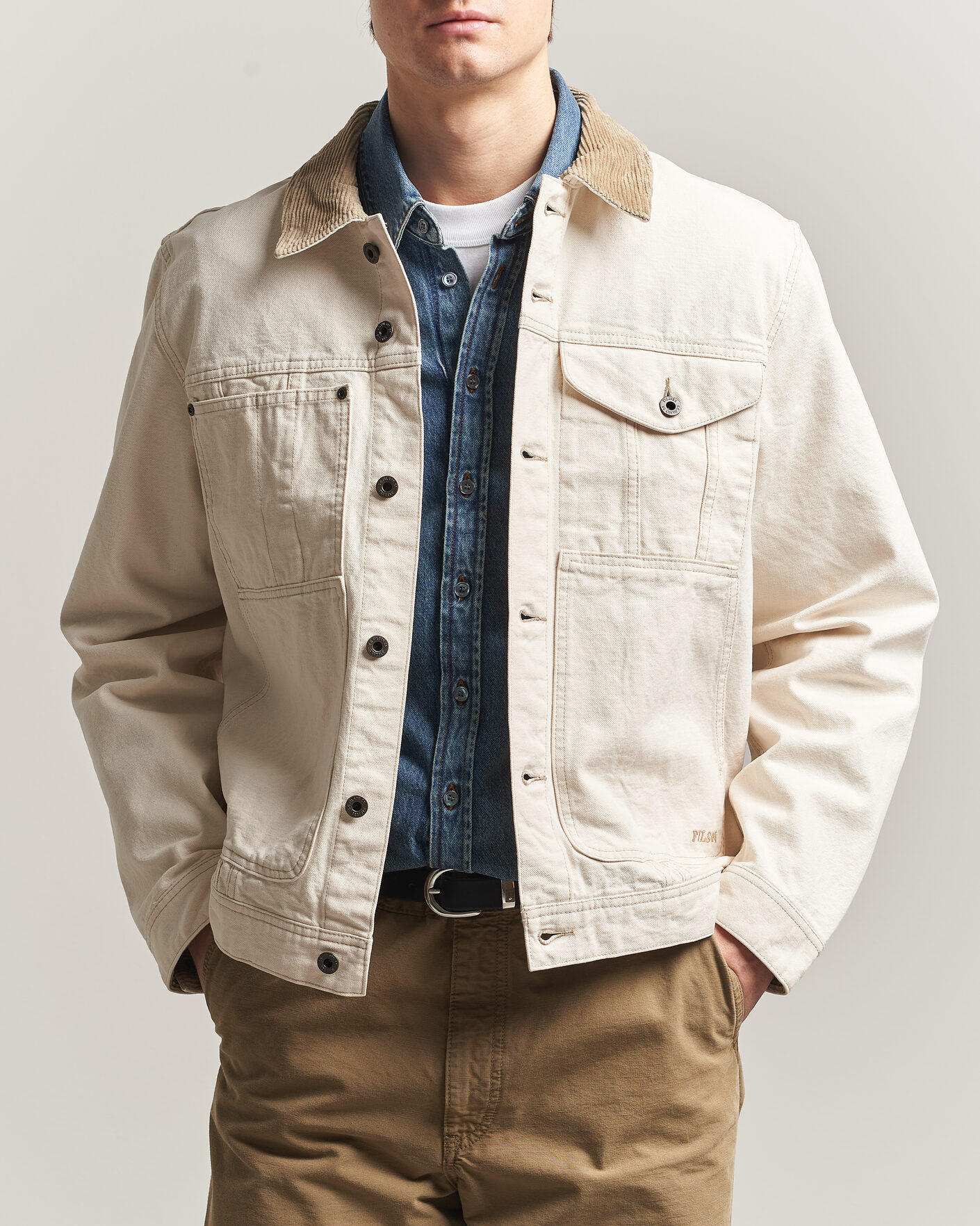 Homme | Manteaux Et Vestes | Filson | Rustic Canvas Short Cruiser Natural Seed