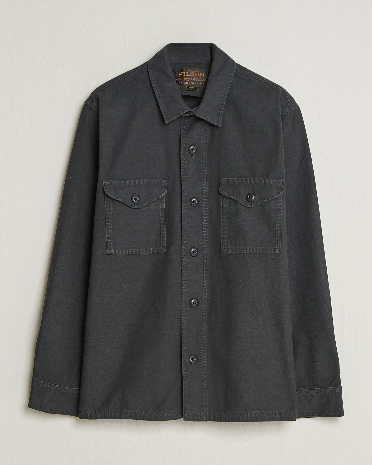 Homme | Chemises | Filson | Reverse Sateen Jac-Shirt Washed Black