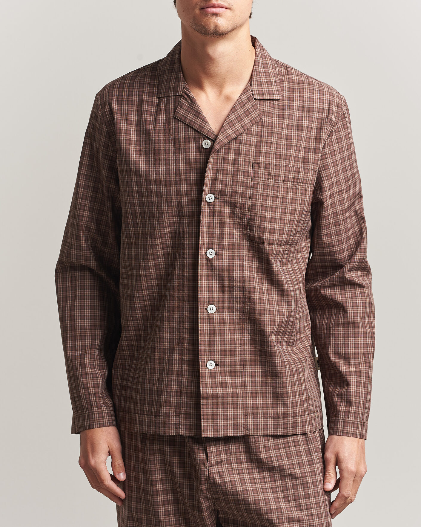 Homme | Peignoirs Et Pyjamas | Tekla | Fine Twill Pyjama Shirt Serra Checks