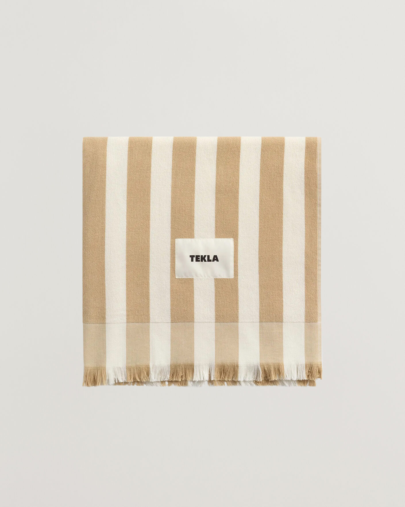 Homme | Tissus | Tekla | Organic Terry Beach Towel Almond Stripes