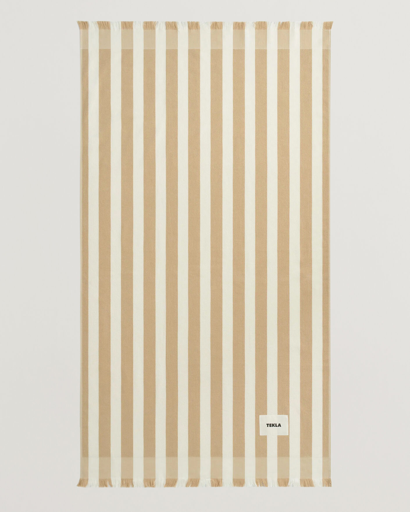 Homme | Tissus | Tekla | Organic Terry Beach Towel Almond Stripes