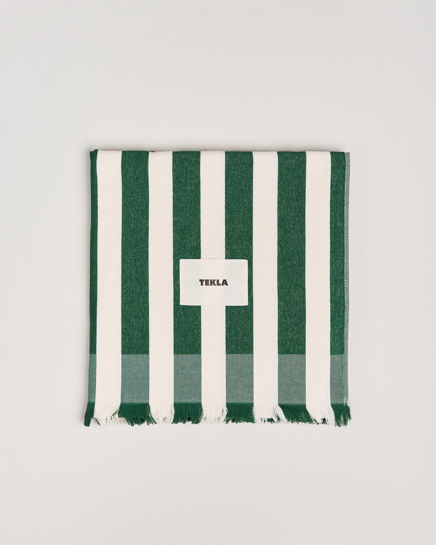 Homme | Tissus | Tekla | Organic Terry Beach Towel Green Deck Stripes