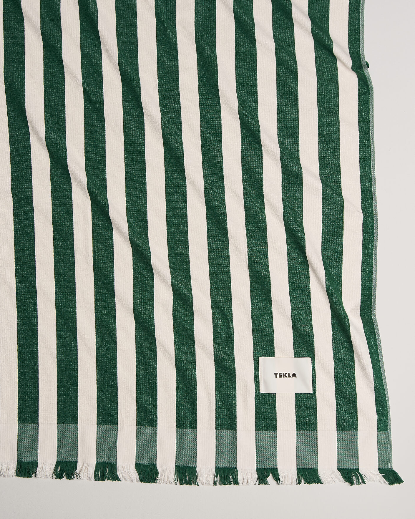 Homme | Tissus | Tekla | Organic Terry Beach Towel Green Deck Stripes