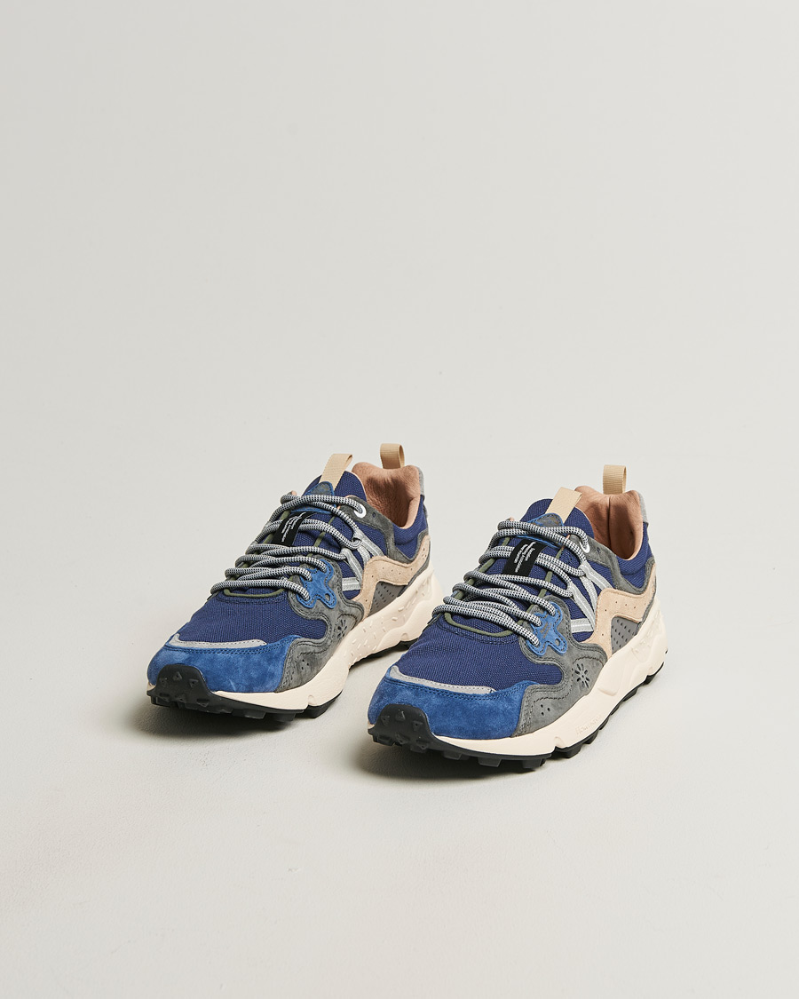 Homme | Baskets | Flower Mountain | Yamano 3 Suede/Canvas Sneaker Blue/Grey