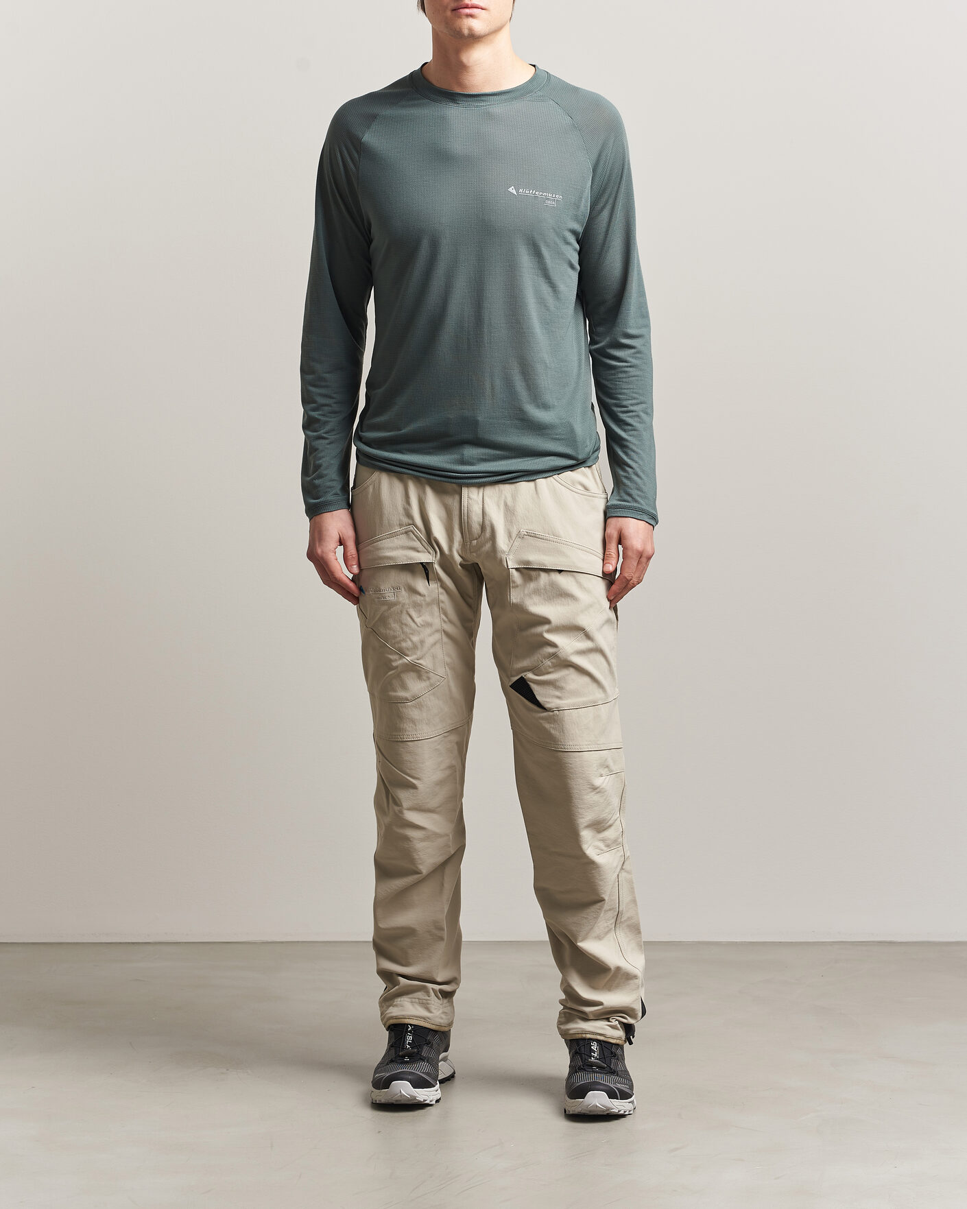 Homme | T-shirts | Klättermusen | Groa Lightweight Tencel Long Sleeve T-Shirt Teal Grey