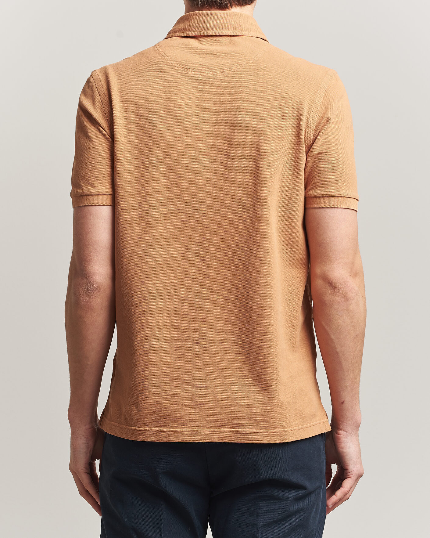 Homme | Polos | Gran Sasso | Washed Polo Apricot Orange