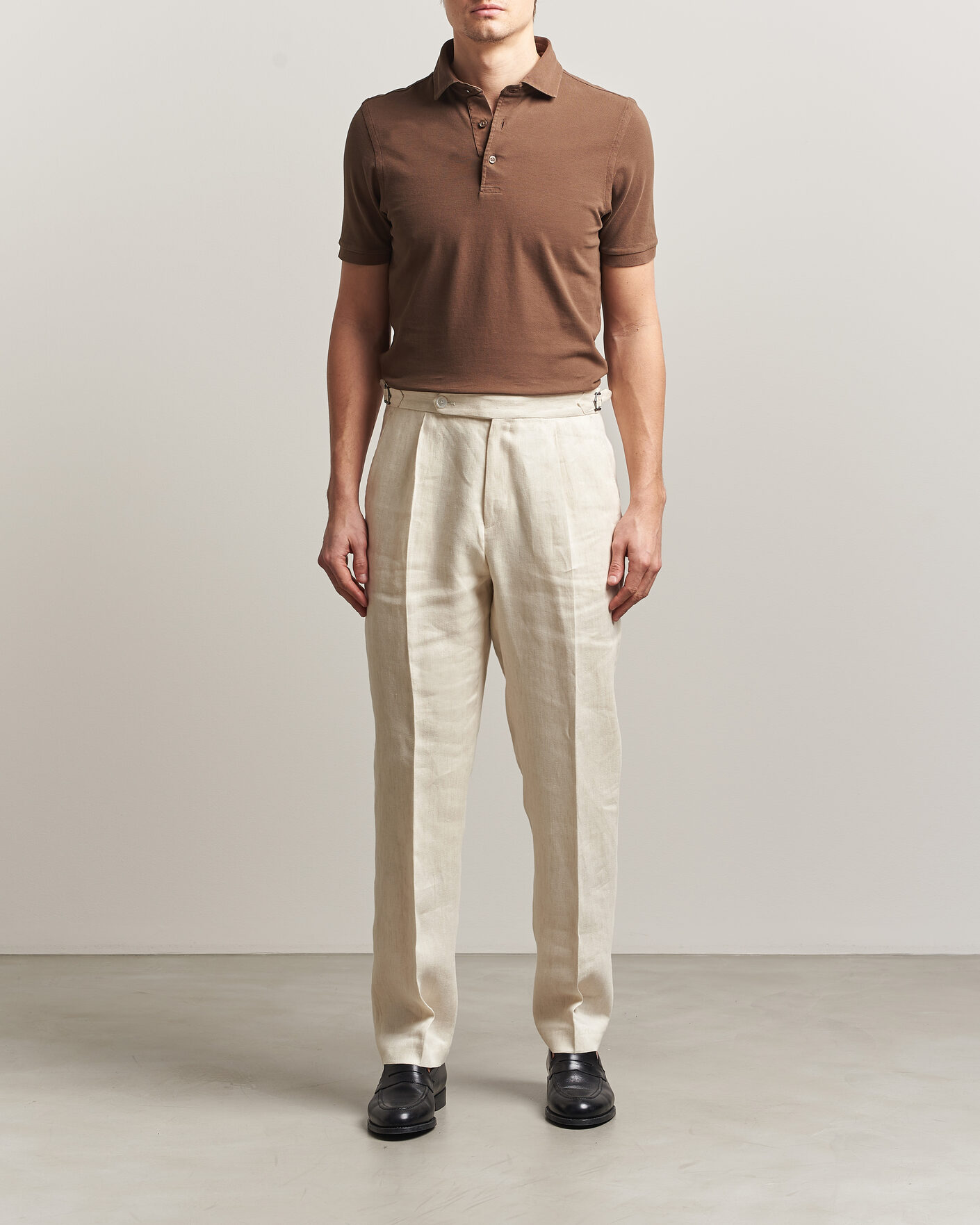 Homme | Polos | Gran Sasso | Washed Polo Brown