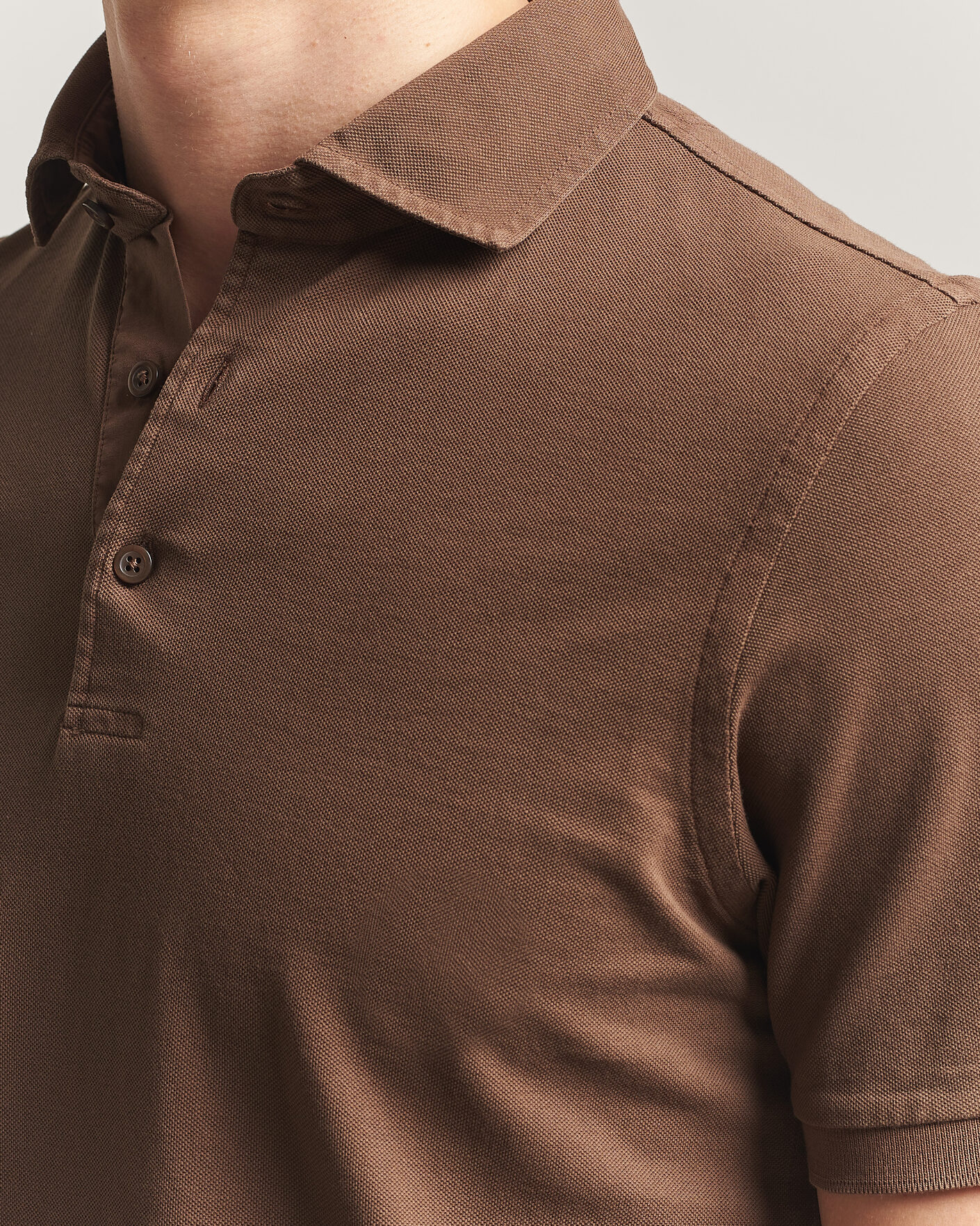 Homme | Polos | Gran Sasso | Washed Polo Brown