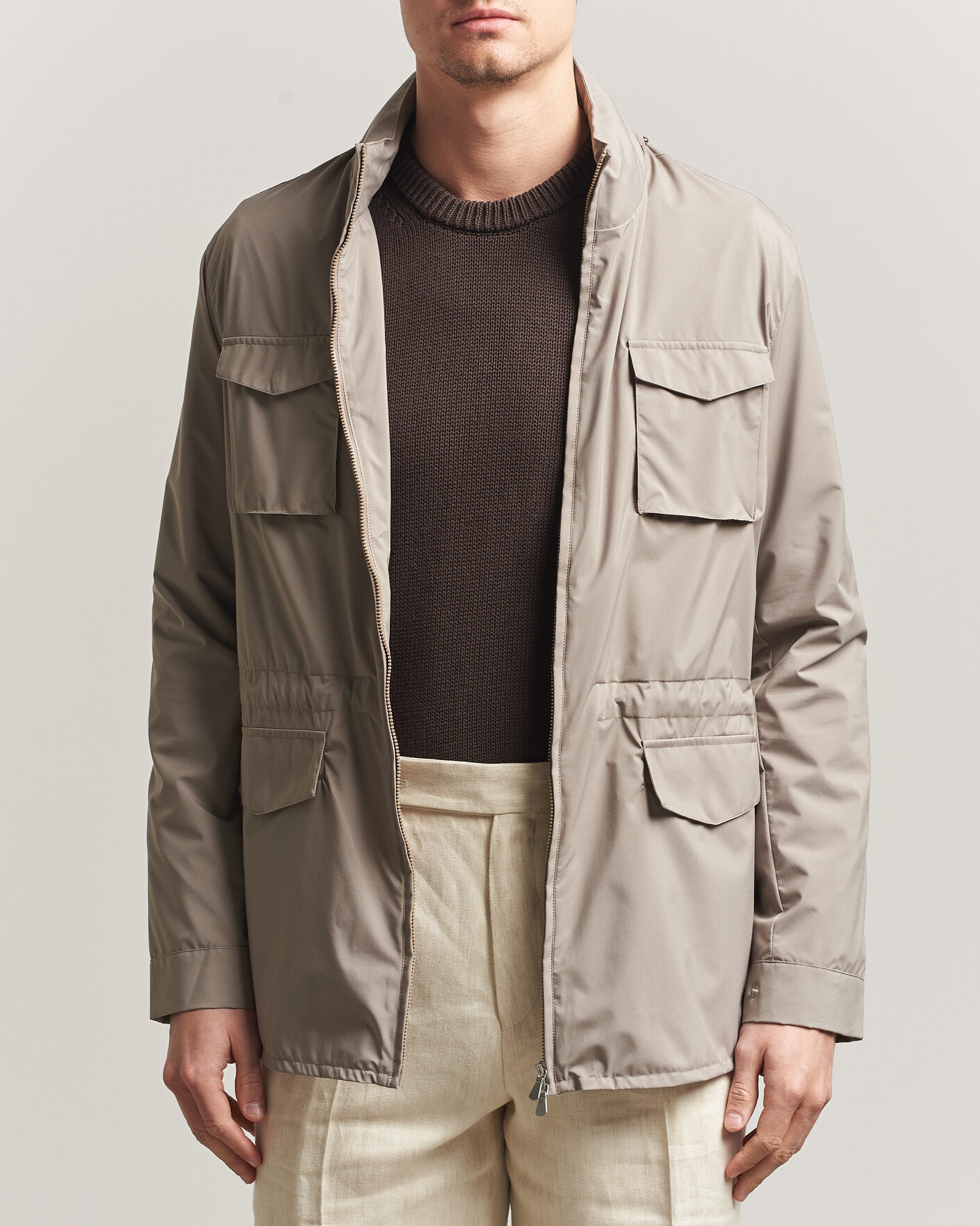 Homme | Manteaux Et Vestes | Gran Sasso | Nylon Field Jacket Beige